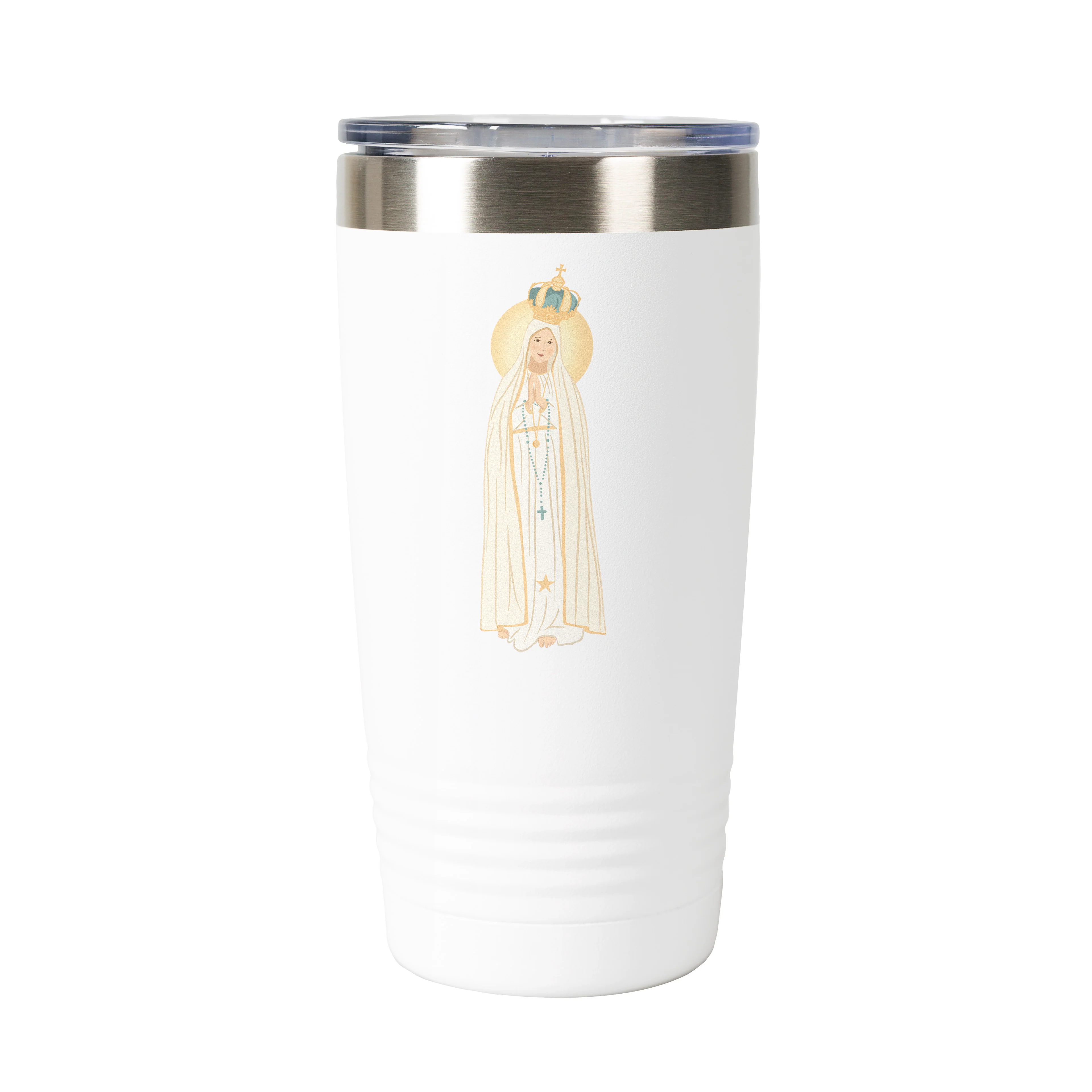 Our Lady of Fatima Personalized 20 oz. White Tumbler - Image 2