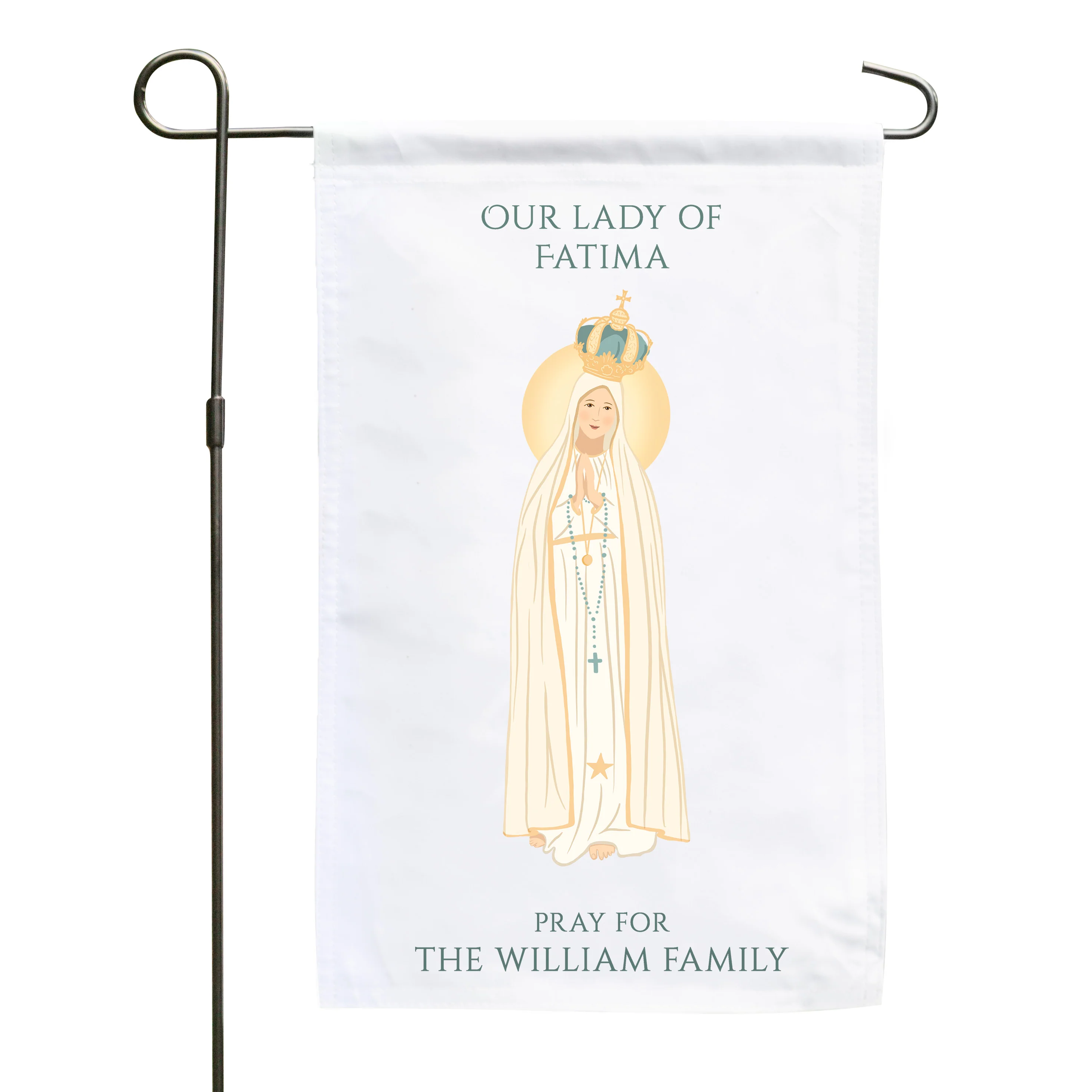 Our Lady of Fatima Personalized Garden Flag - Image 2