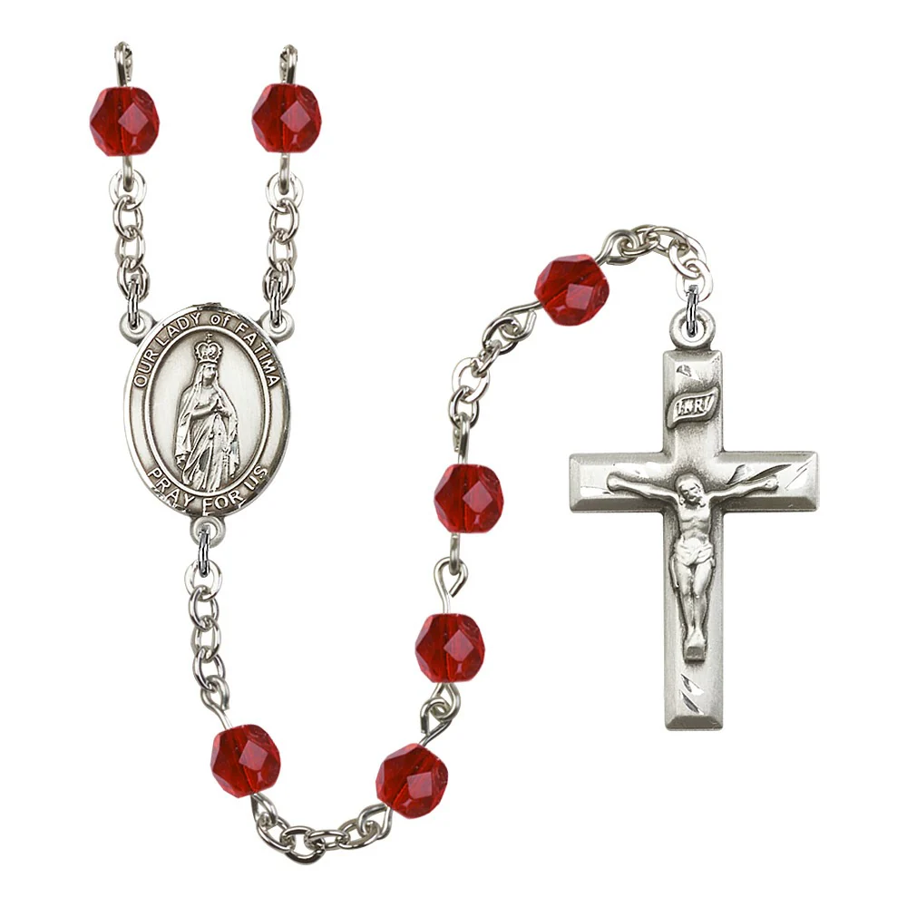 Our Lady Of Fatima Red July Rosary 6mm