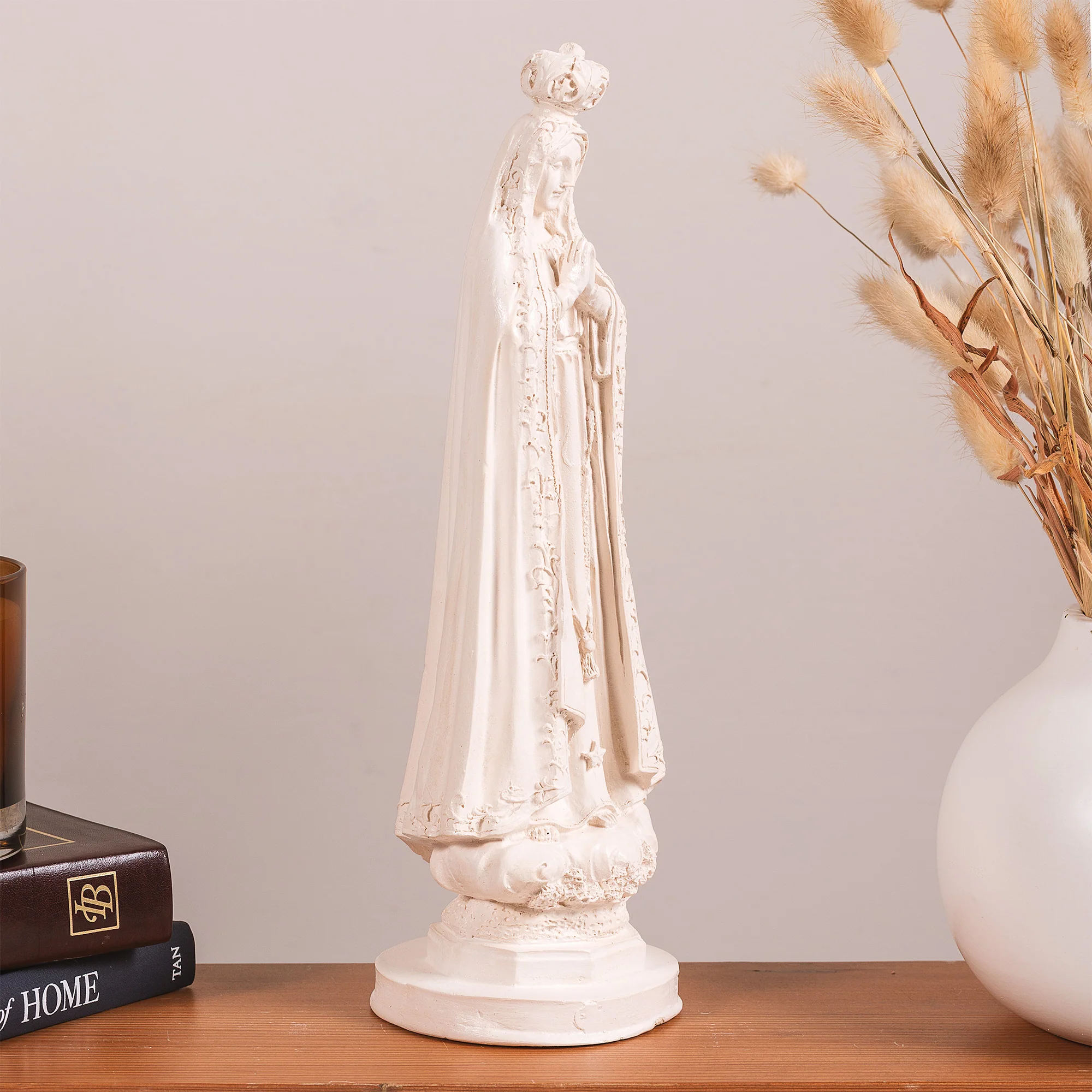 Our Lady of Fatima Statue - White or Hand Painted - 12" - Image 2