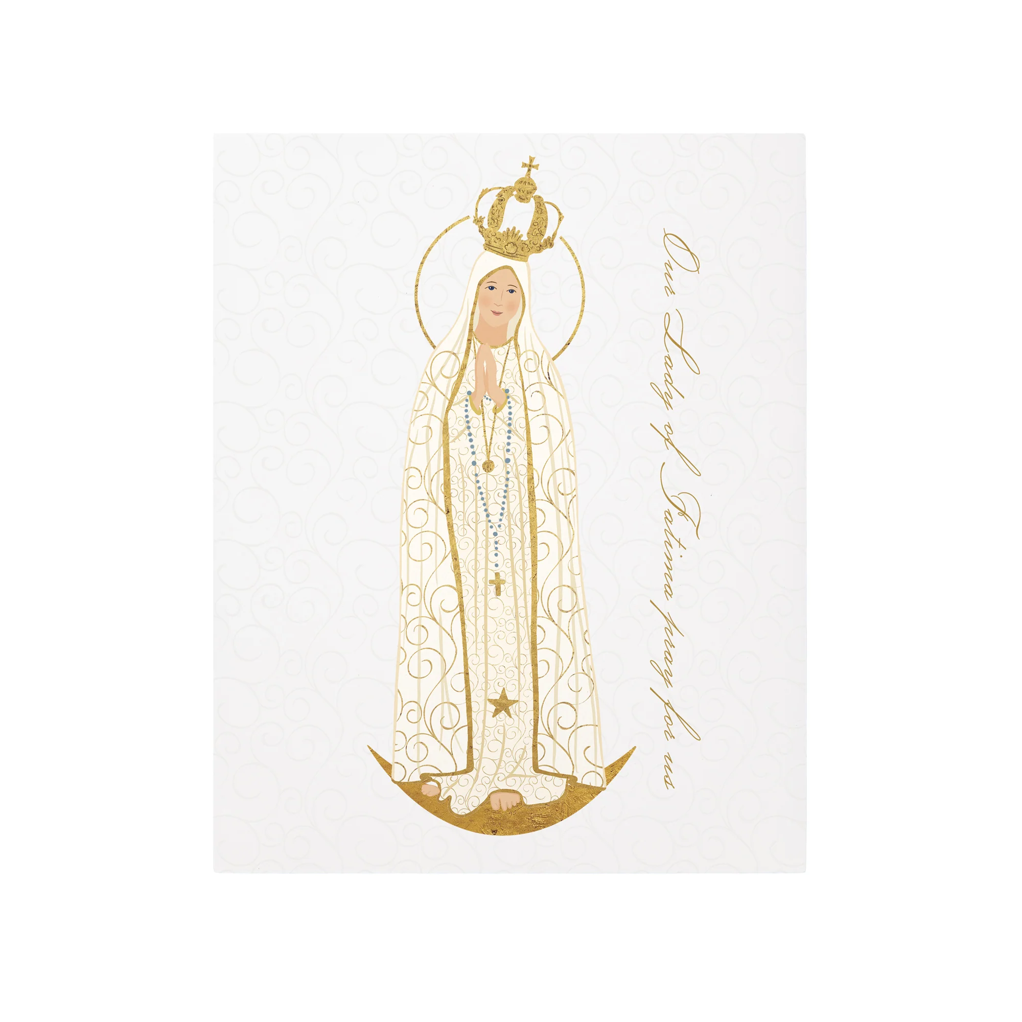 Our Lady of Fatima Toile Art Plaque - 8" x 10" - Image 2