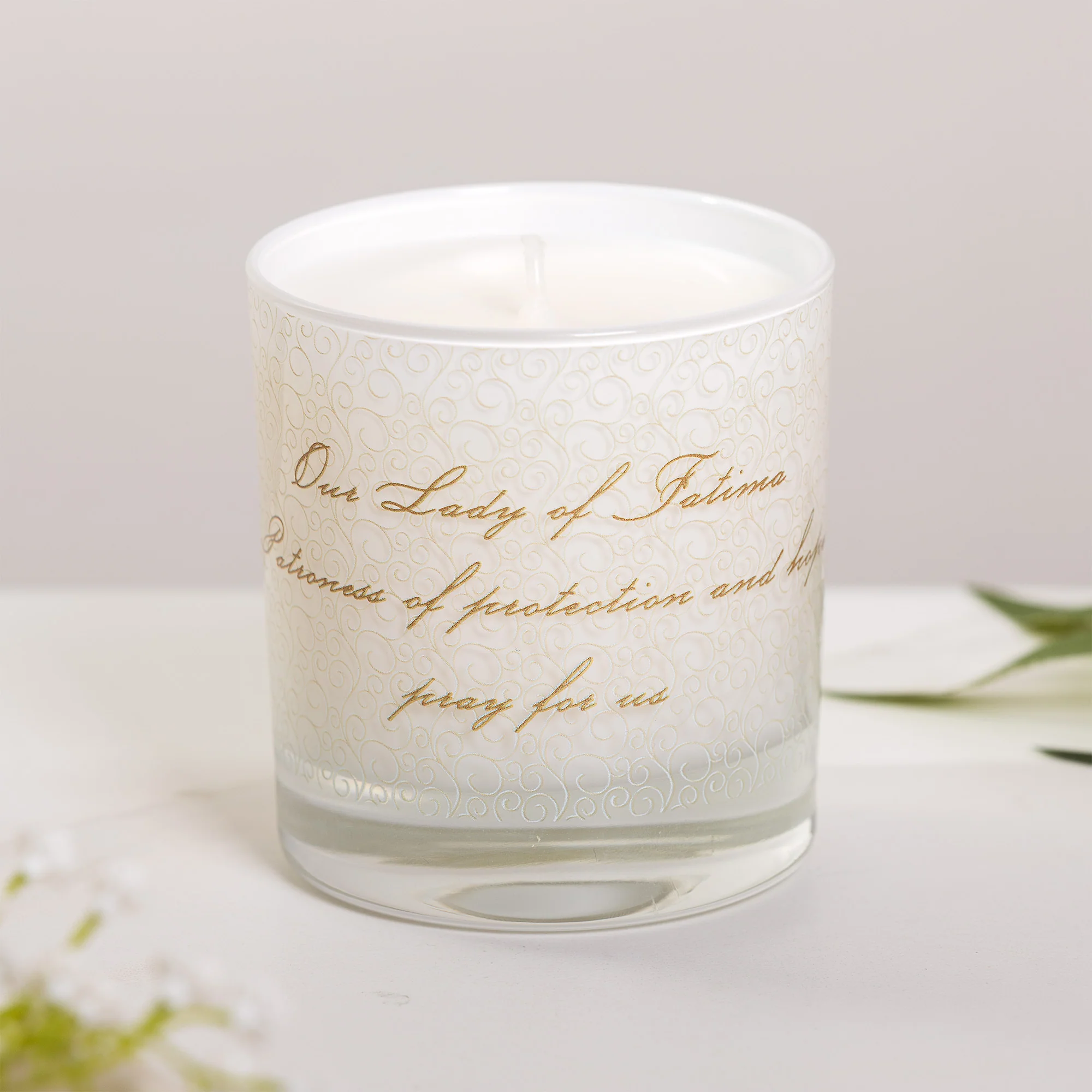 Our Lady of Fatima Toile Candle - Image 2