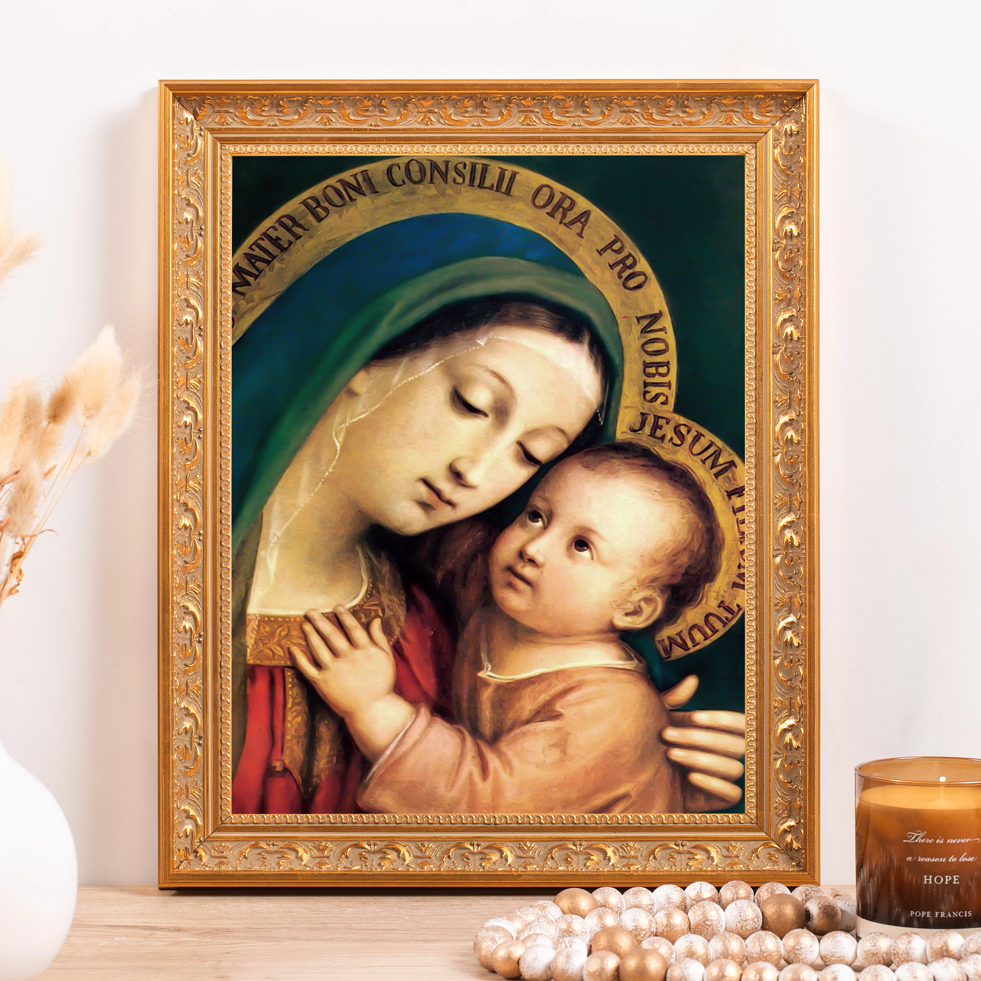 Our Lady of Good Council Framed Canvas - Sacred Classics Collection