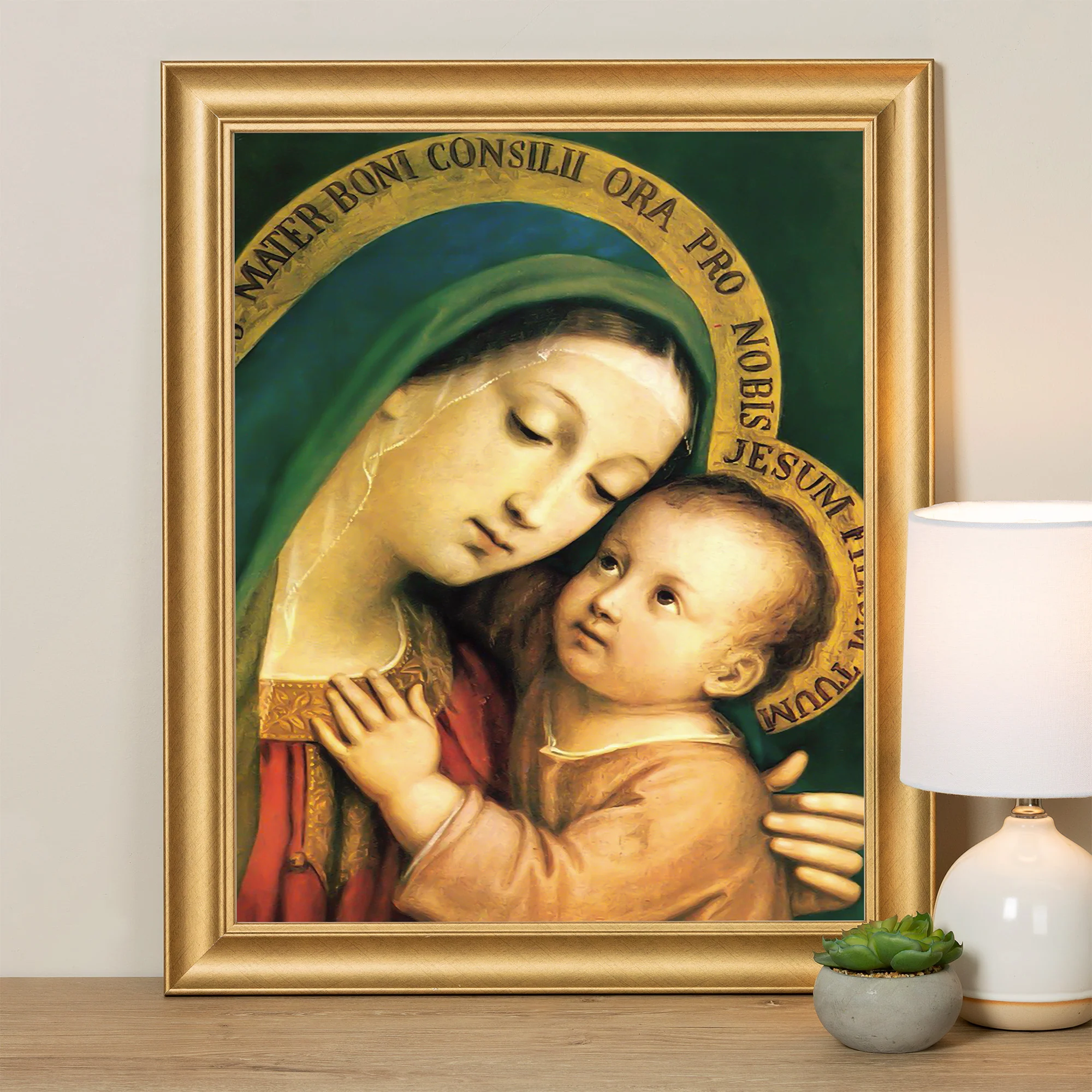 Our Lady of Good Counsel Gold Framed Print - Multiple Sizes