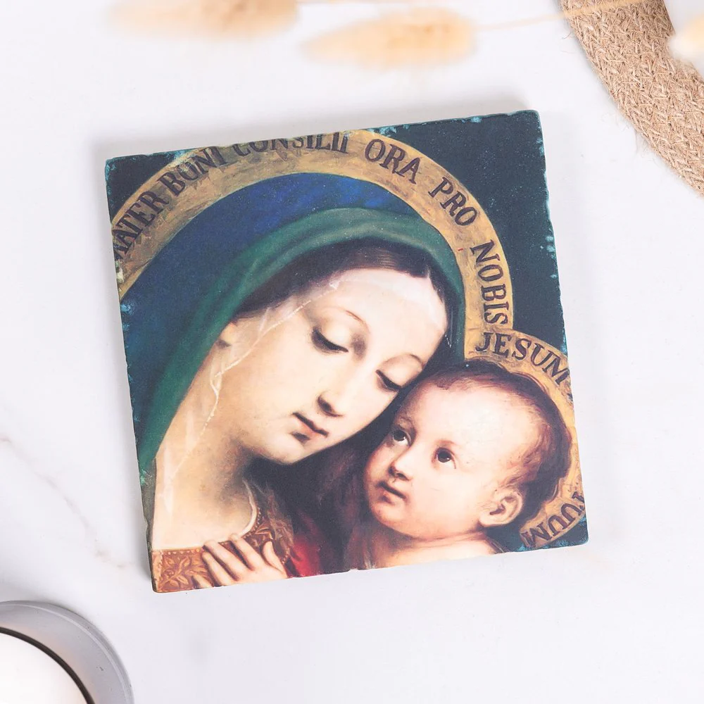 Our Lady of Good Counsel Tumbled Stone Tile - 6" x 6" - Image 2