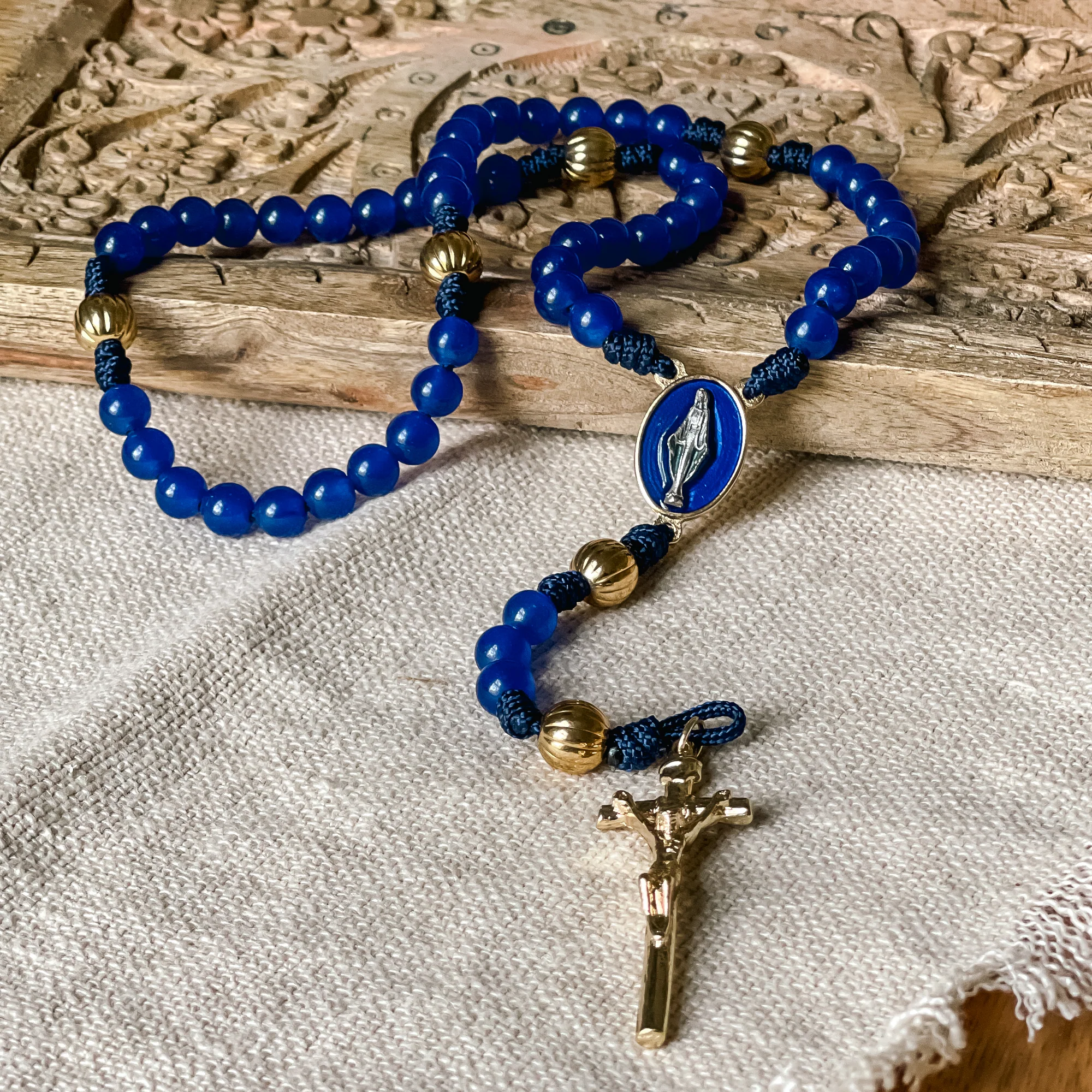 Our Lady of Grace Blue Paracord Rosary - Image 3