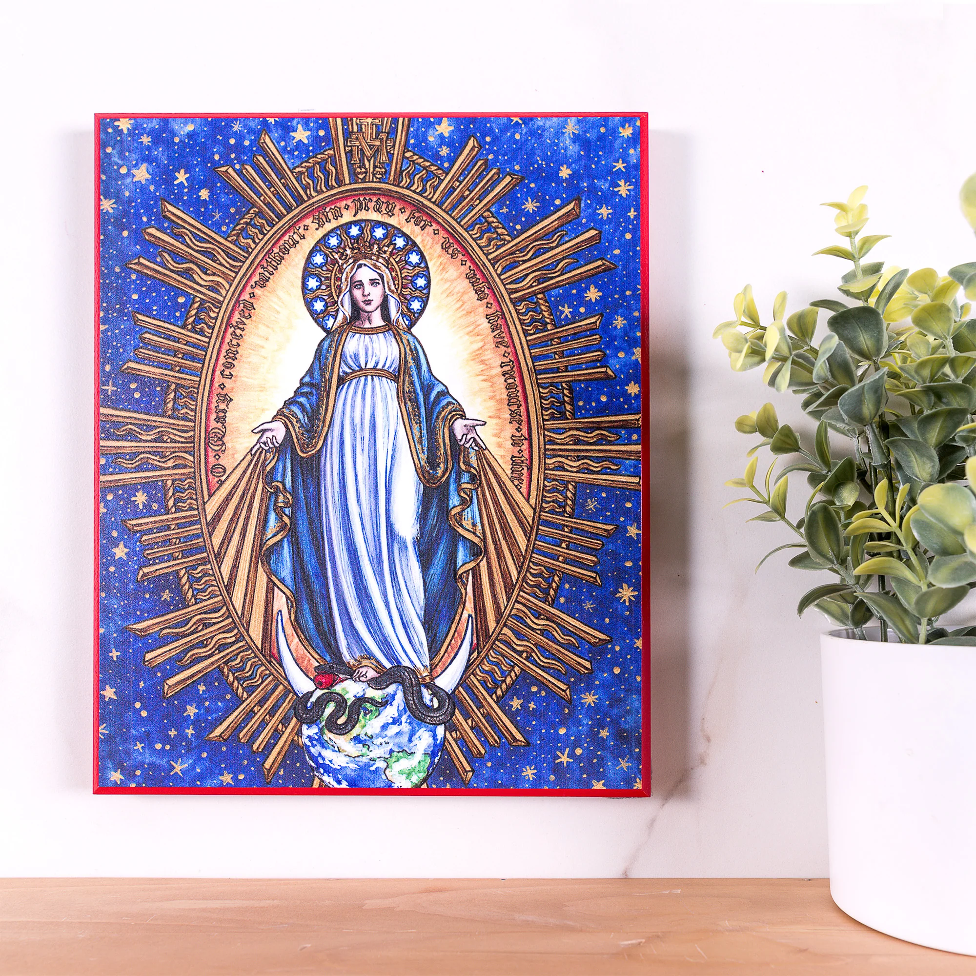 Our Lady of Grace Contemporary Wall Plaque - 8" x 10" - Image 3