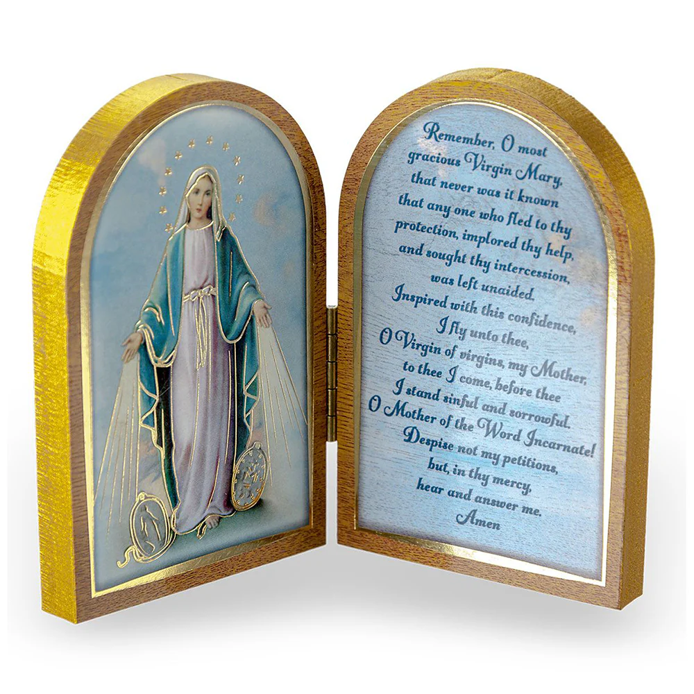 Our Lady of Grace Memorare Prayer Diptych