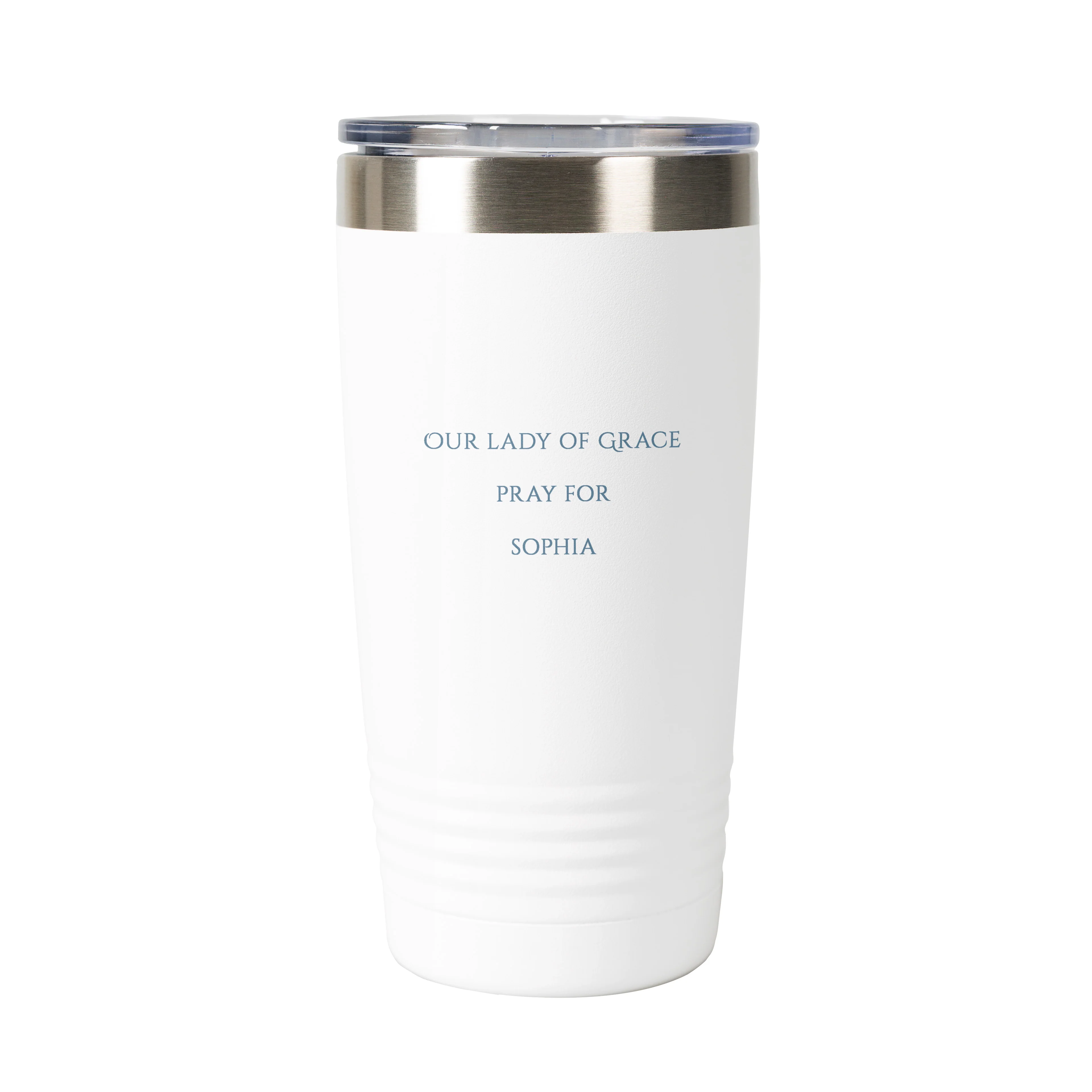 Our Lady of Grace Personalized 20 oz. White Tumbler - Image 3