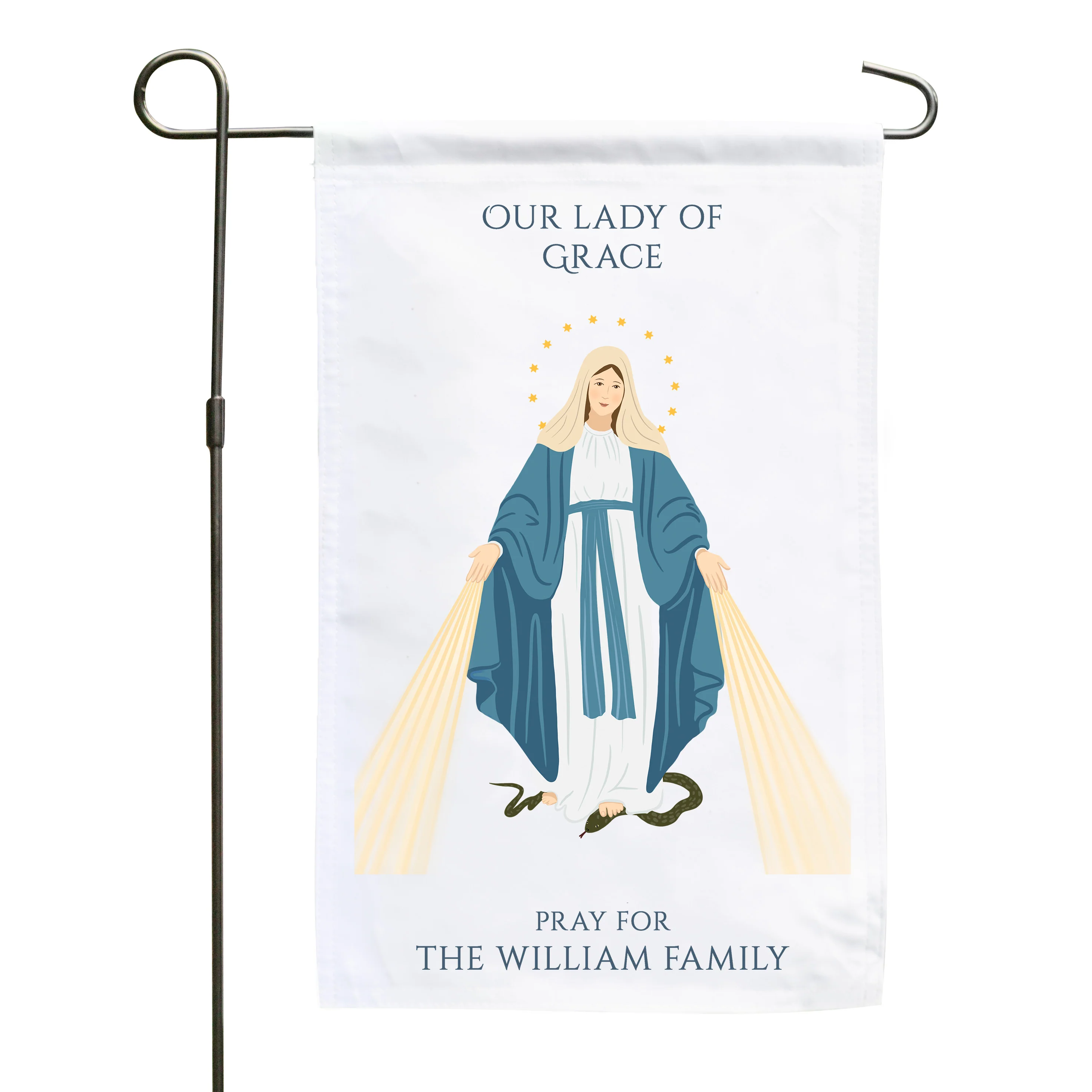 Our Lady of Grace Personalized Garden Flag - Image 2