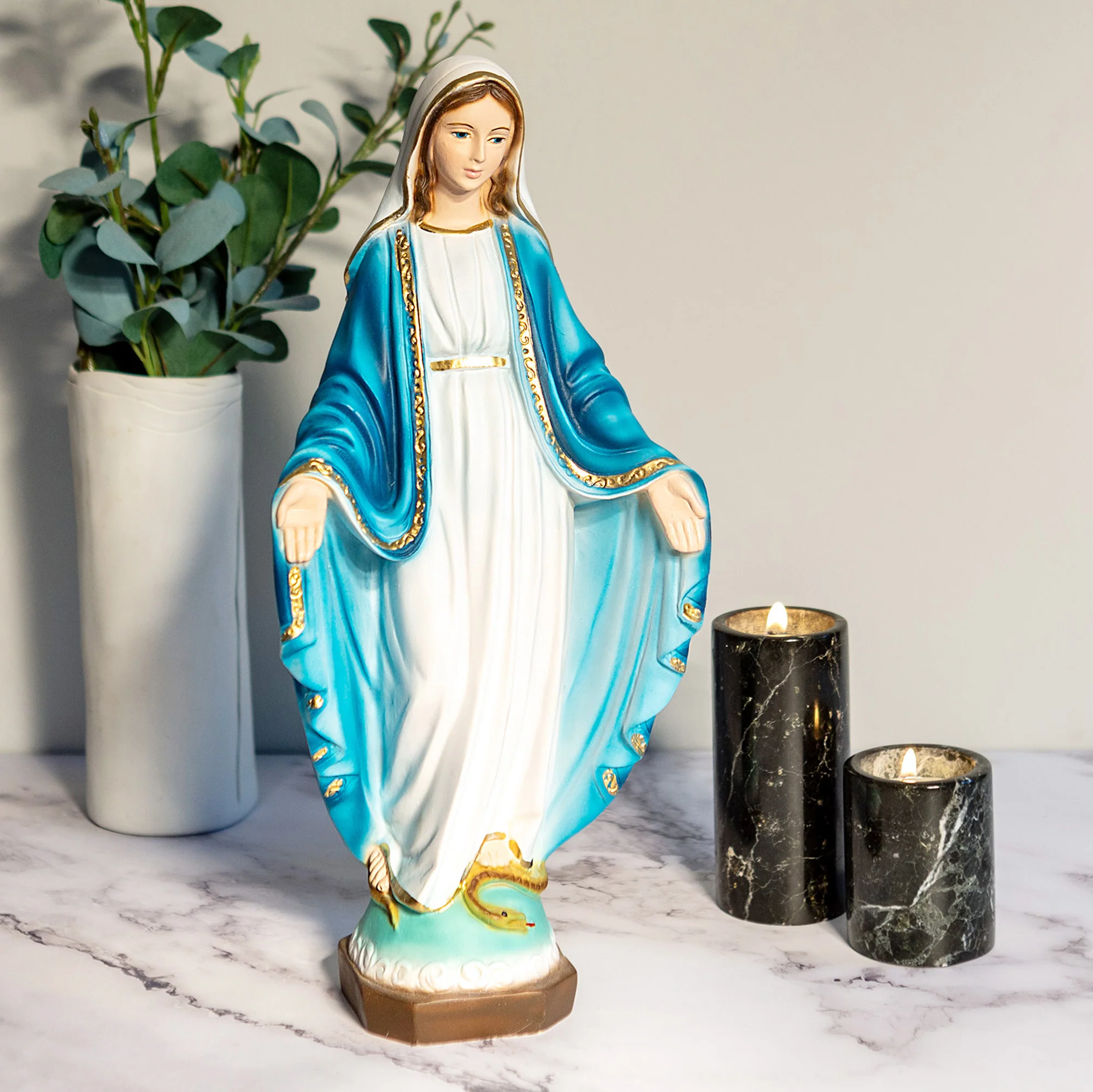 Our Lady of Grace Statue, Resin - 12 inch - Image 2