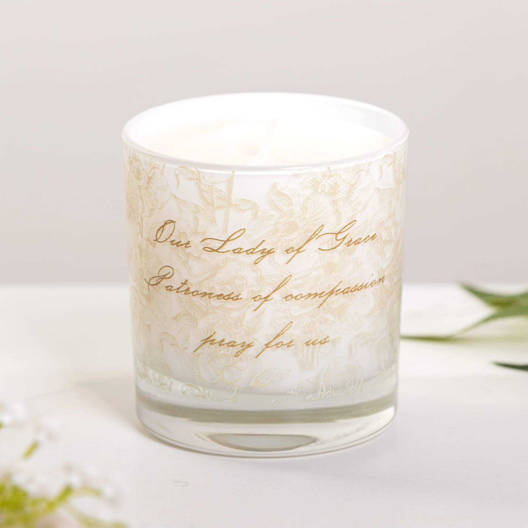Our Lady of Grace Toile Candle - Image 2