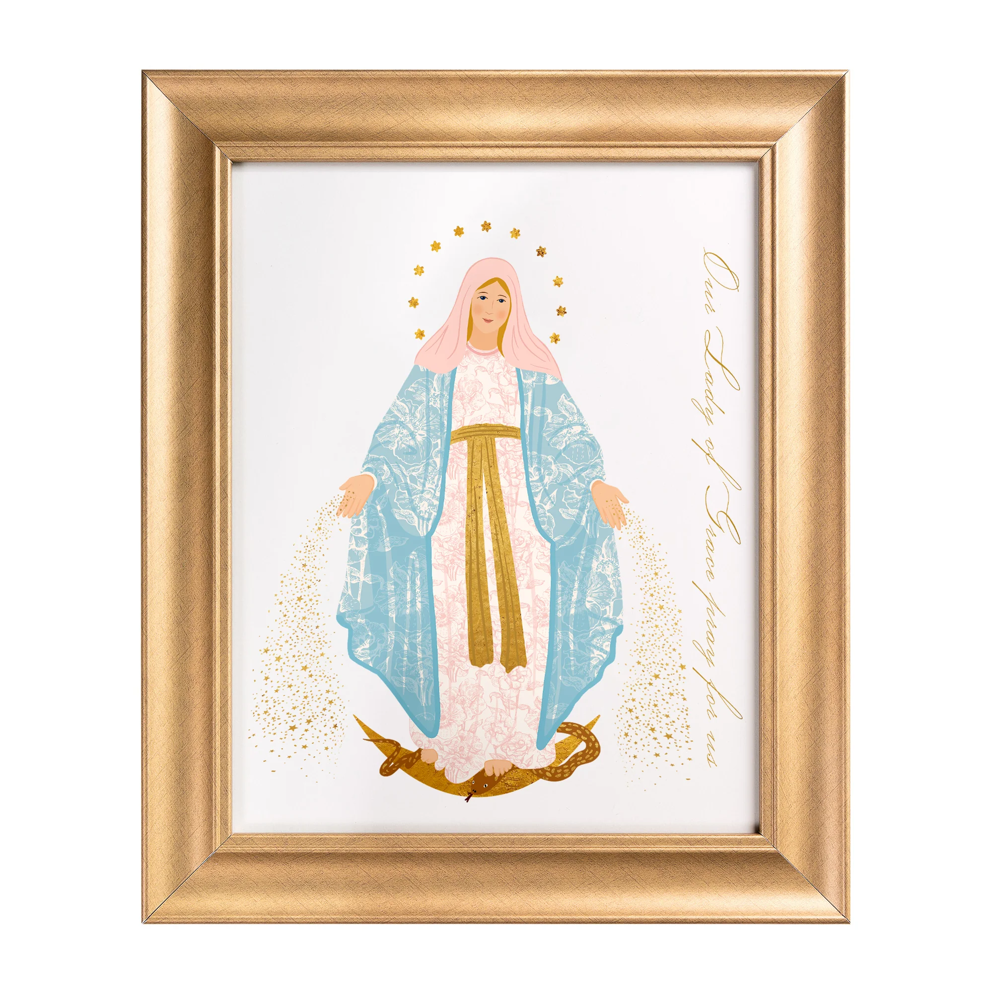Our Lady of Grace Toile Framed Art Print - 11" x 14" - Image 2