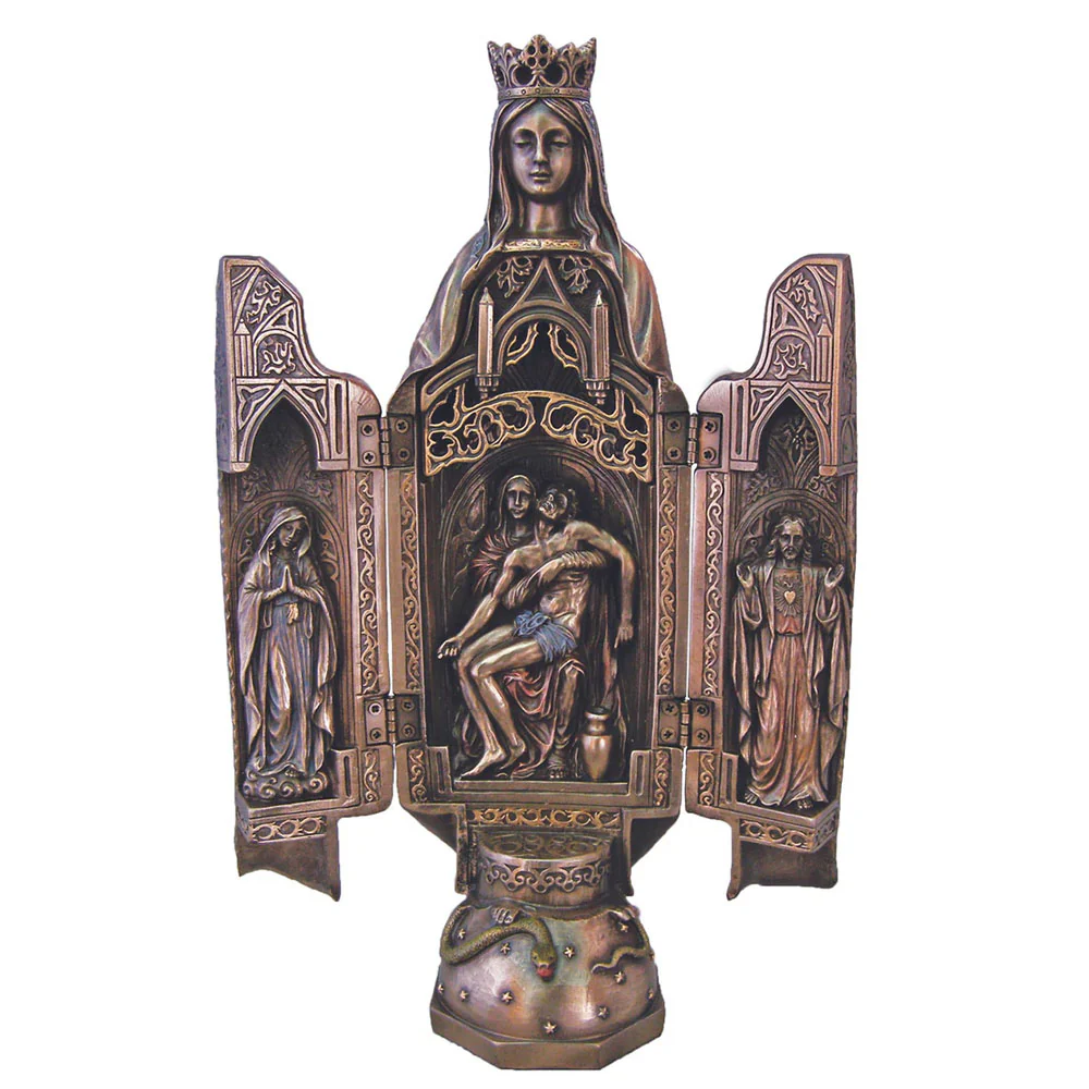 Our Lady of Grace Veronese Triptych 11" - Image 3