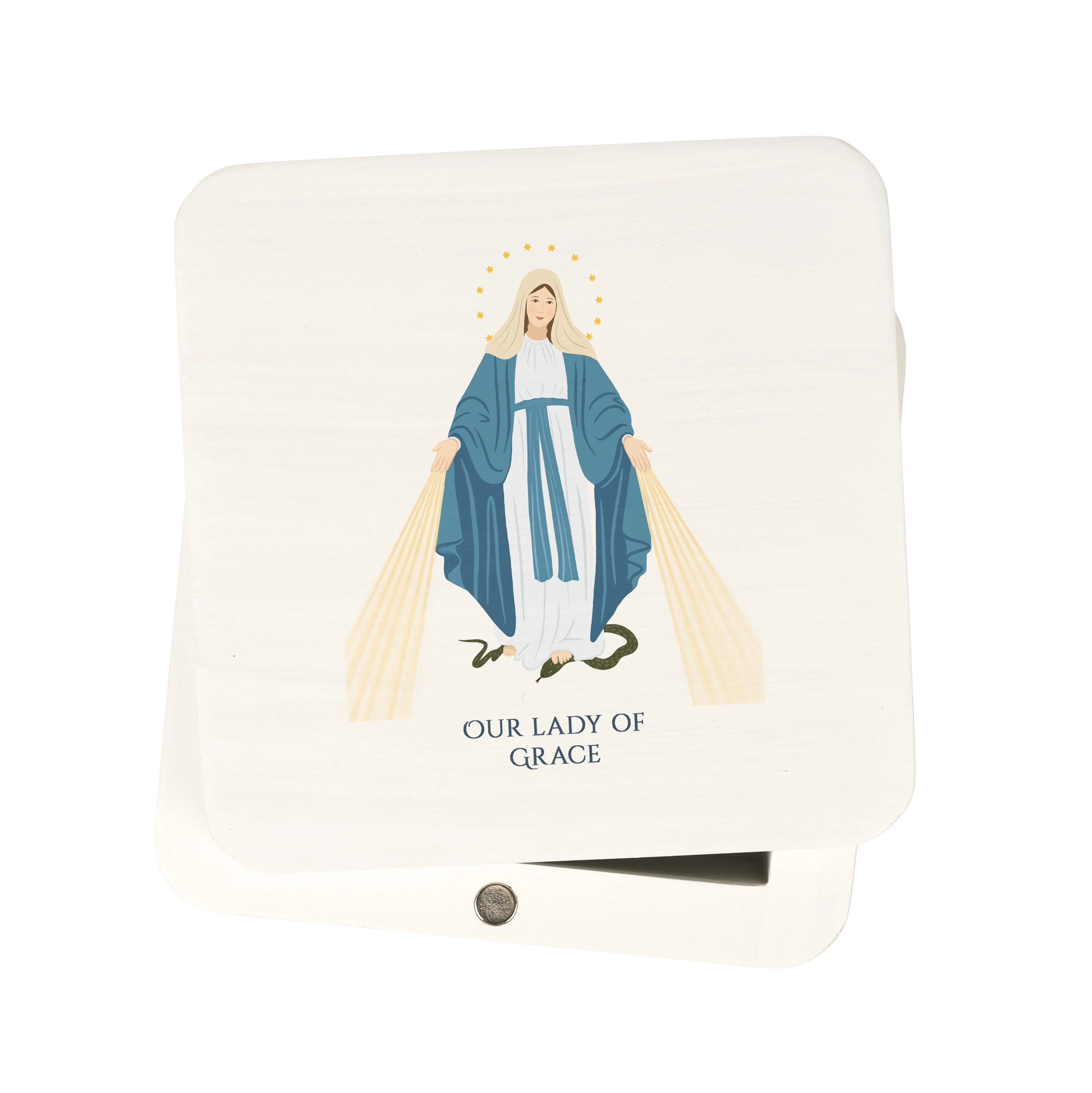 Our Lady of Grace White Magnetic box - Image 2