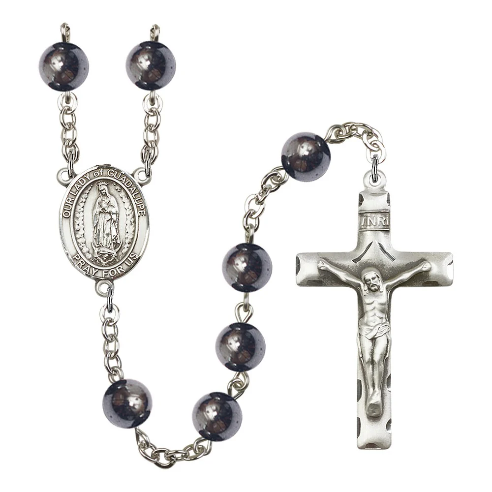 Our Lady Of Guadalupe 8mm Hematite Rosary