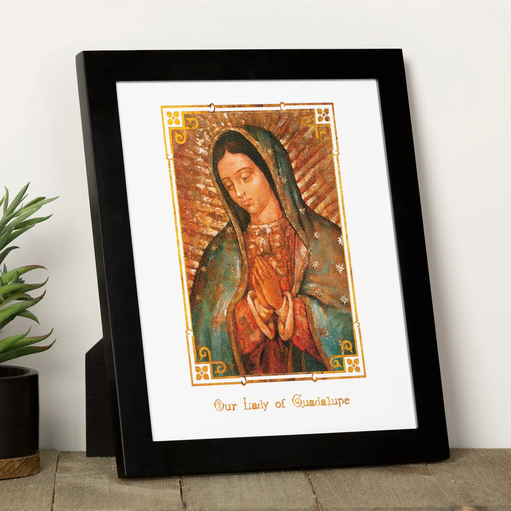 Our Lady of Guadalupe Black Framed Art Print