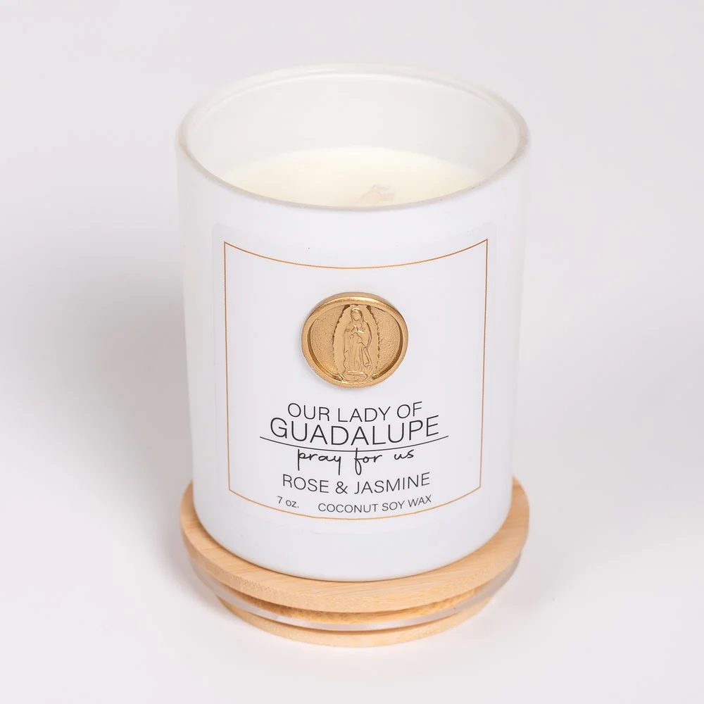 Our Lady of Guadalupe Candle - Rose & Jasmine - Image 2
