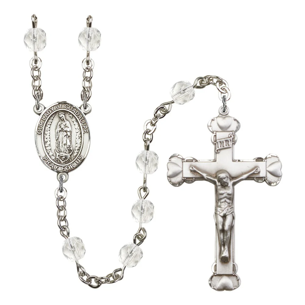 Our Lady Of Guadalupe Crystal April Rosary 6mm