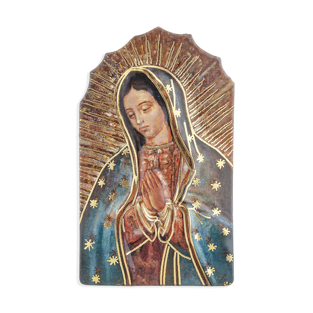Our Lady of Guadalupe Gold Accented Plaque Magnet