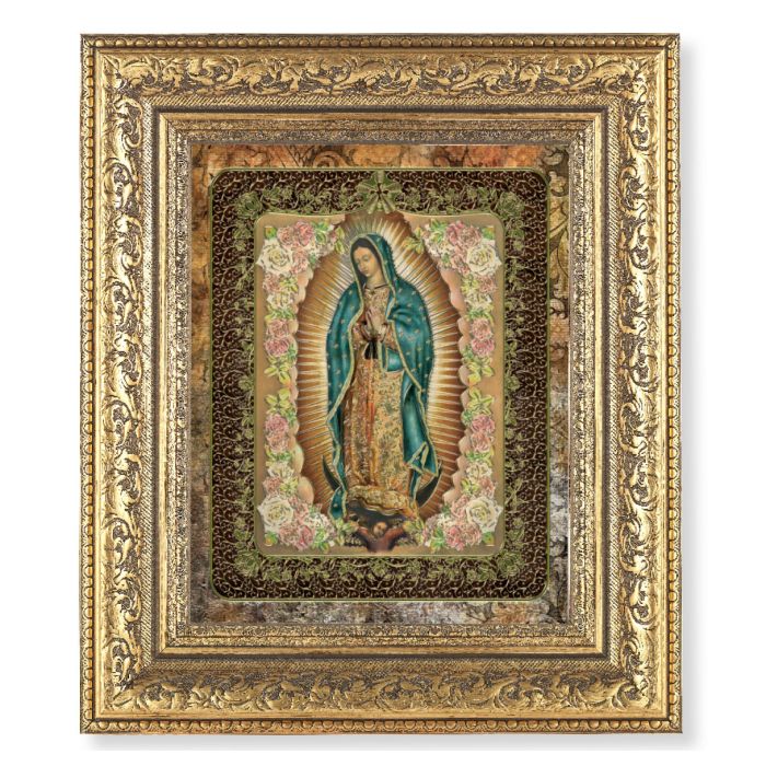 Our Lady of Guadalupe Gold-Leaf Antique Framed Art - Image 2