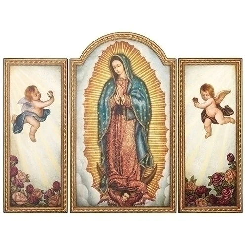 Our Lady of Guadalupe Large Triptych - 20"