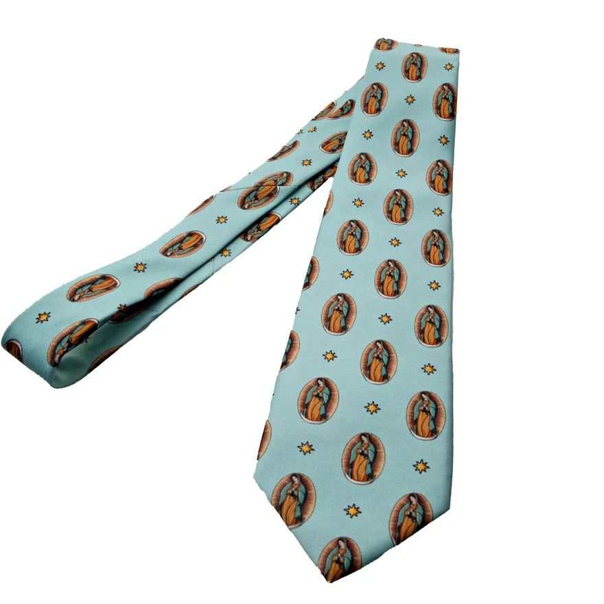 Our Lady of Guadalupe Light Blue Necktie - Image 2
