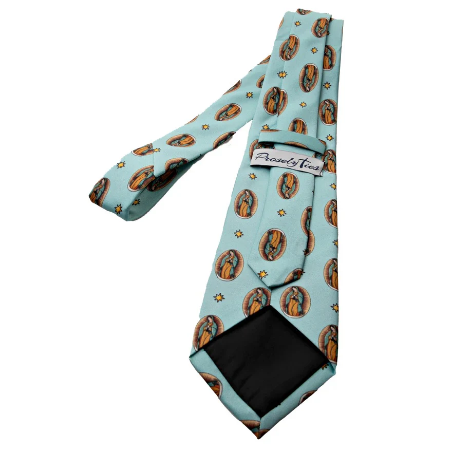 Our Lady of Guadalupe Light Blue Necktie - Image 3