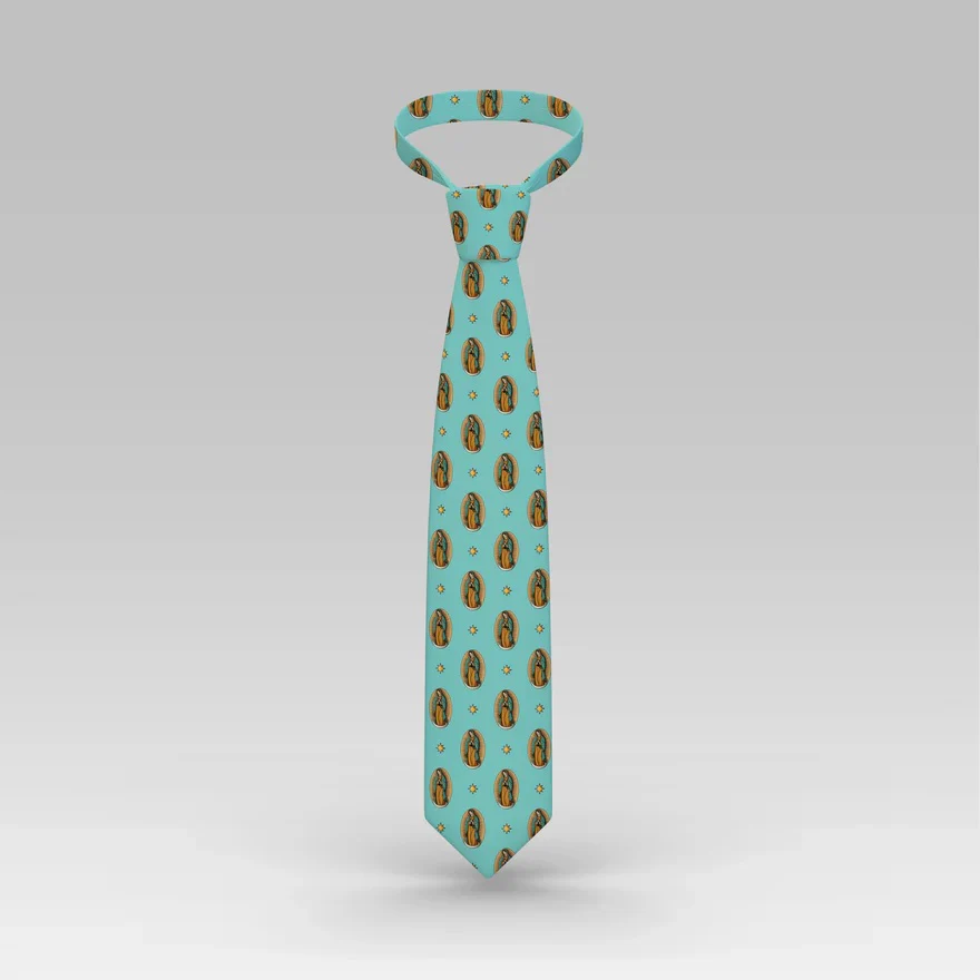 Our Lady of Guadalupe Light Blue Necktie - Image 4