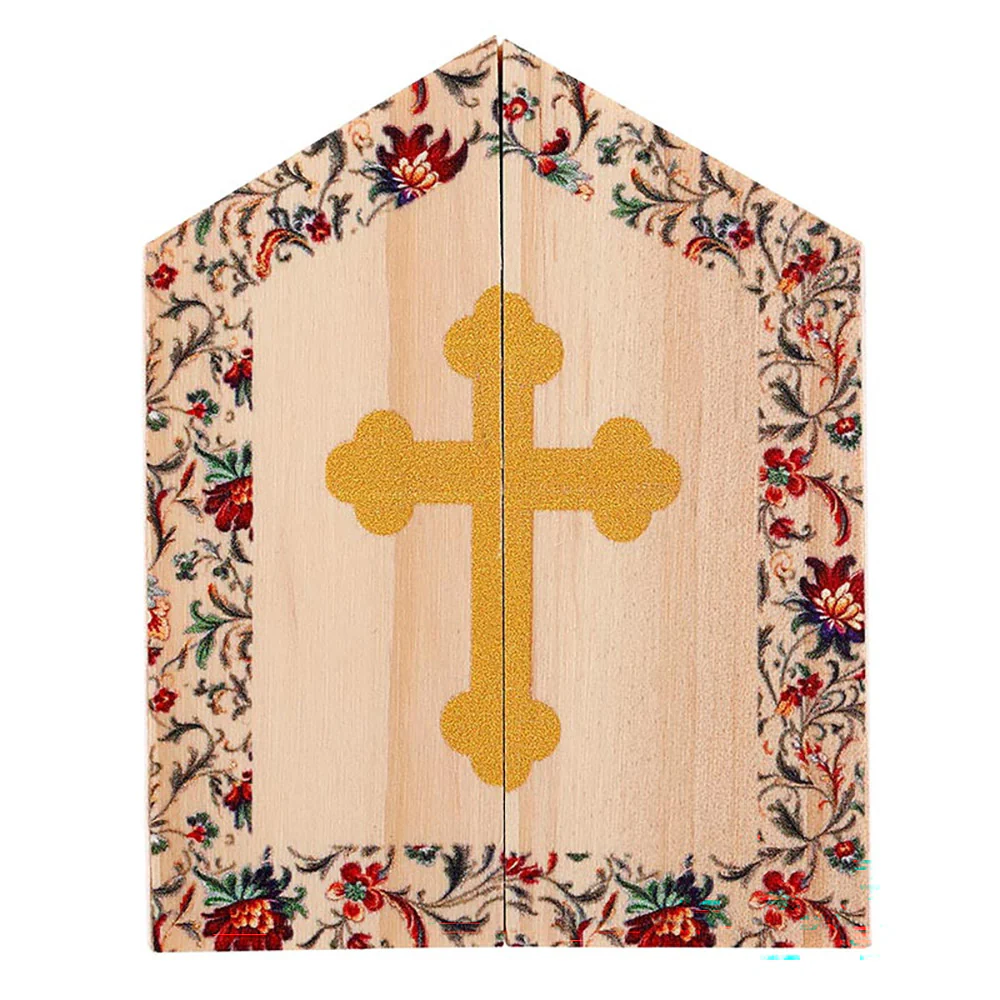 Our Lady of Guadalupe Miniature Wooden Triptych - Image 2
