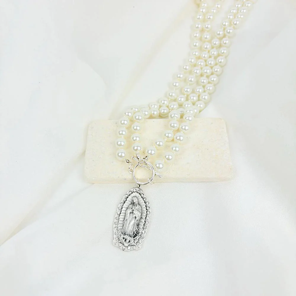 Our Lady of Guadalupe Pearl Necklace - Image 2