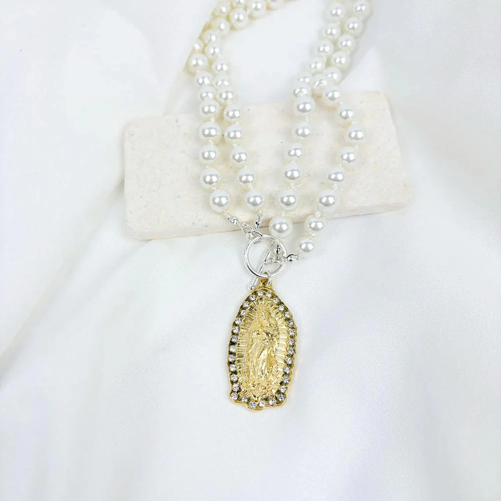 Our Lady of Guadalupe Pearl Necklace - Image 3