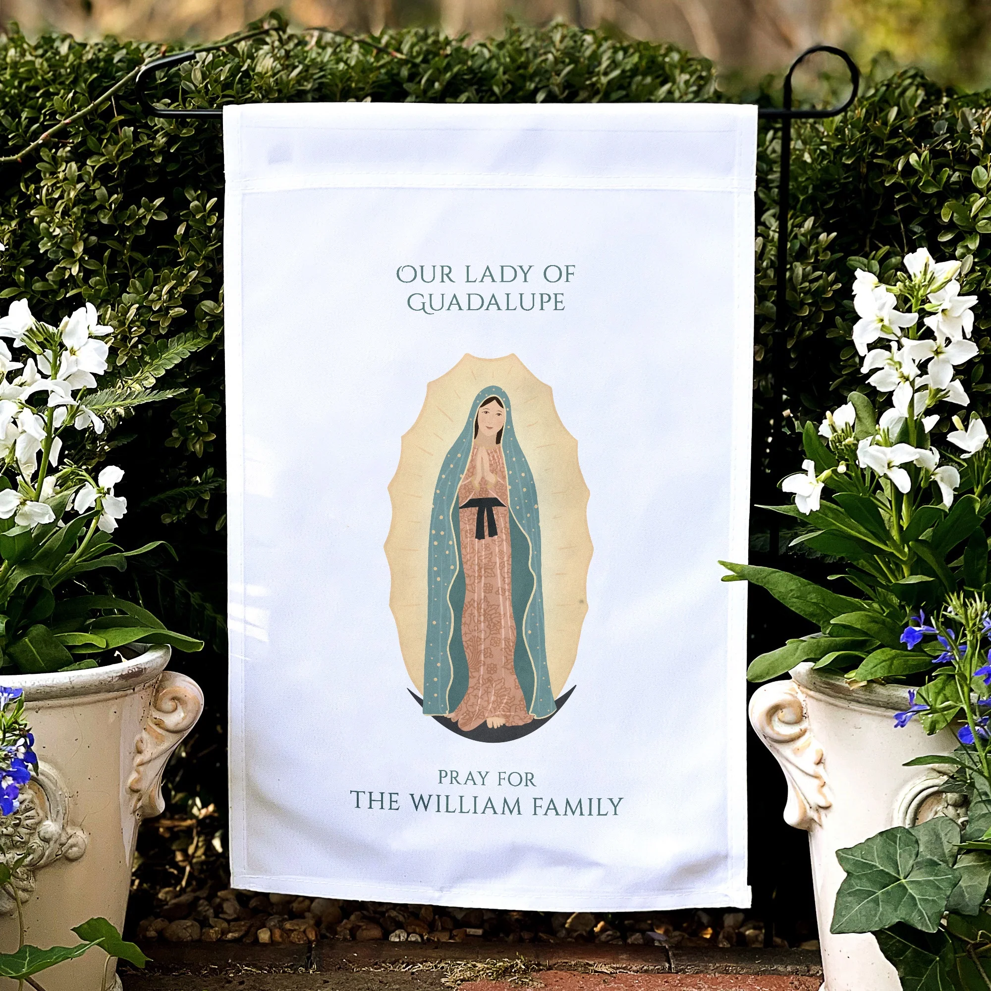 Our Lady of Guadalupe Personalized Garden Flag - Image 2