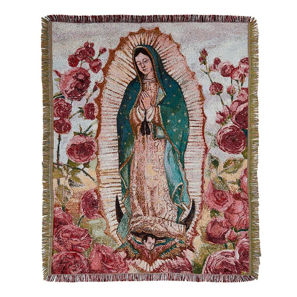 Our Lady of Guadalupe Tapestry Throw Blanket - Image 2