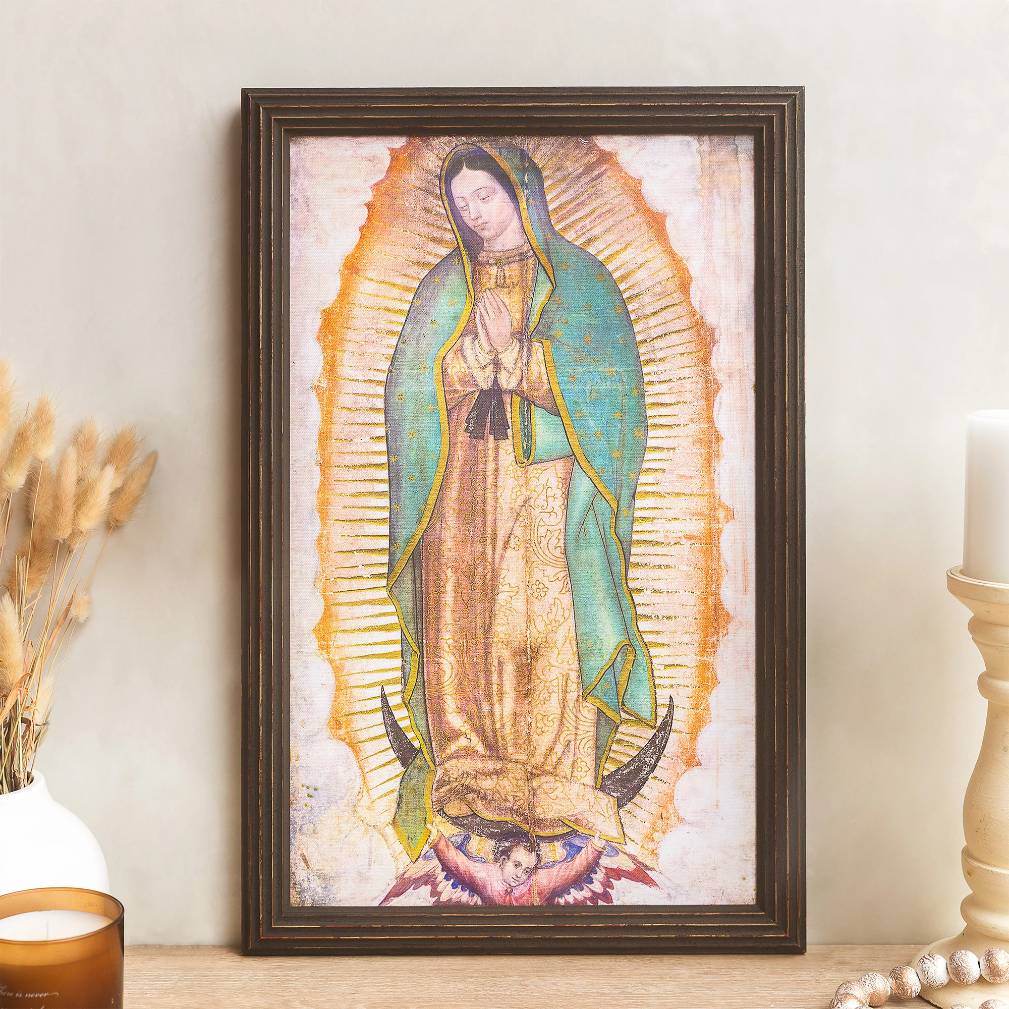 Our Lady of Guadalupe Tilma Framed Canvas Print