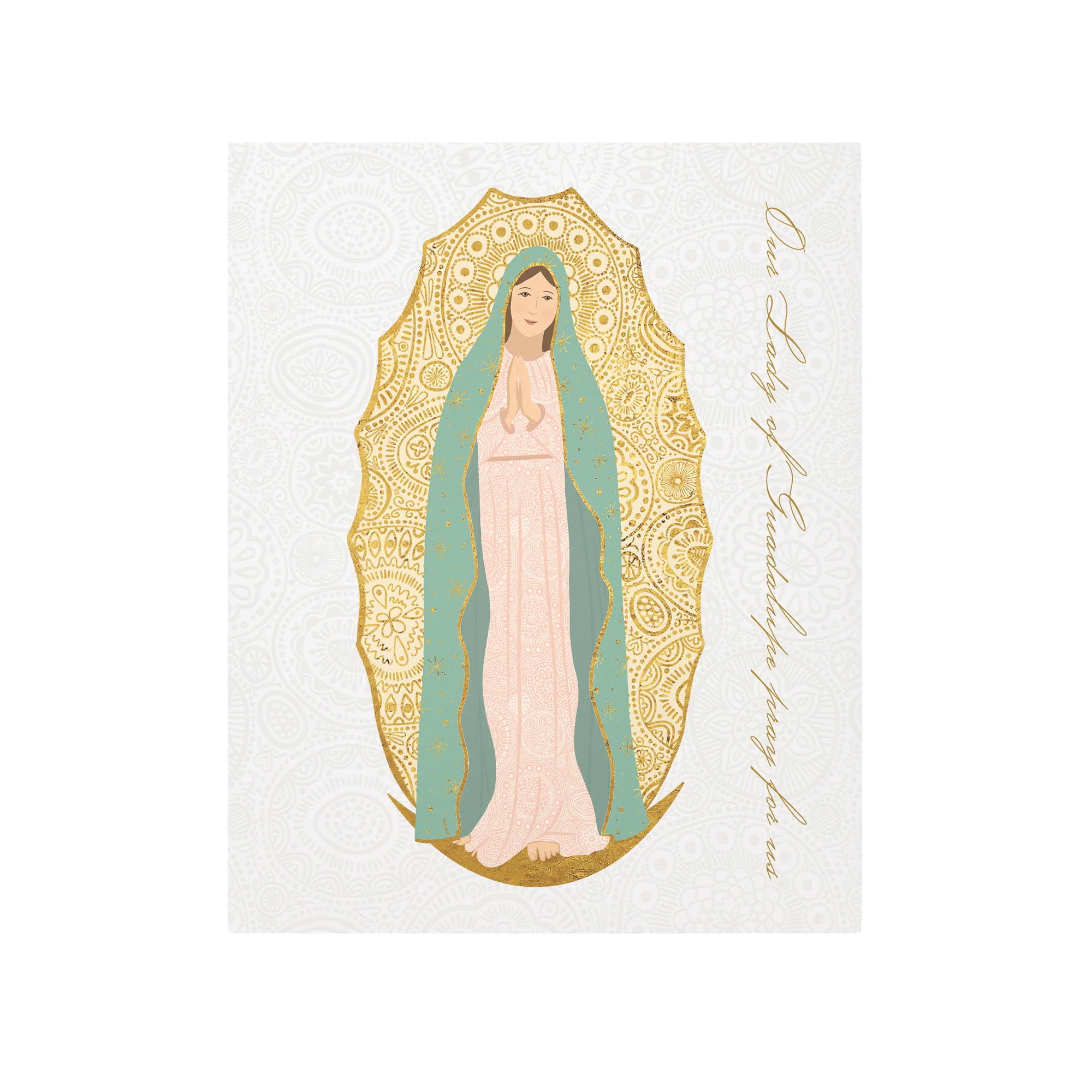 Our Lady of Guadalupe Toile Art Plaque - 8" x 10" - Image 2