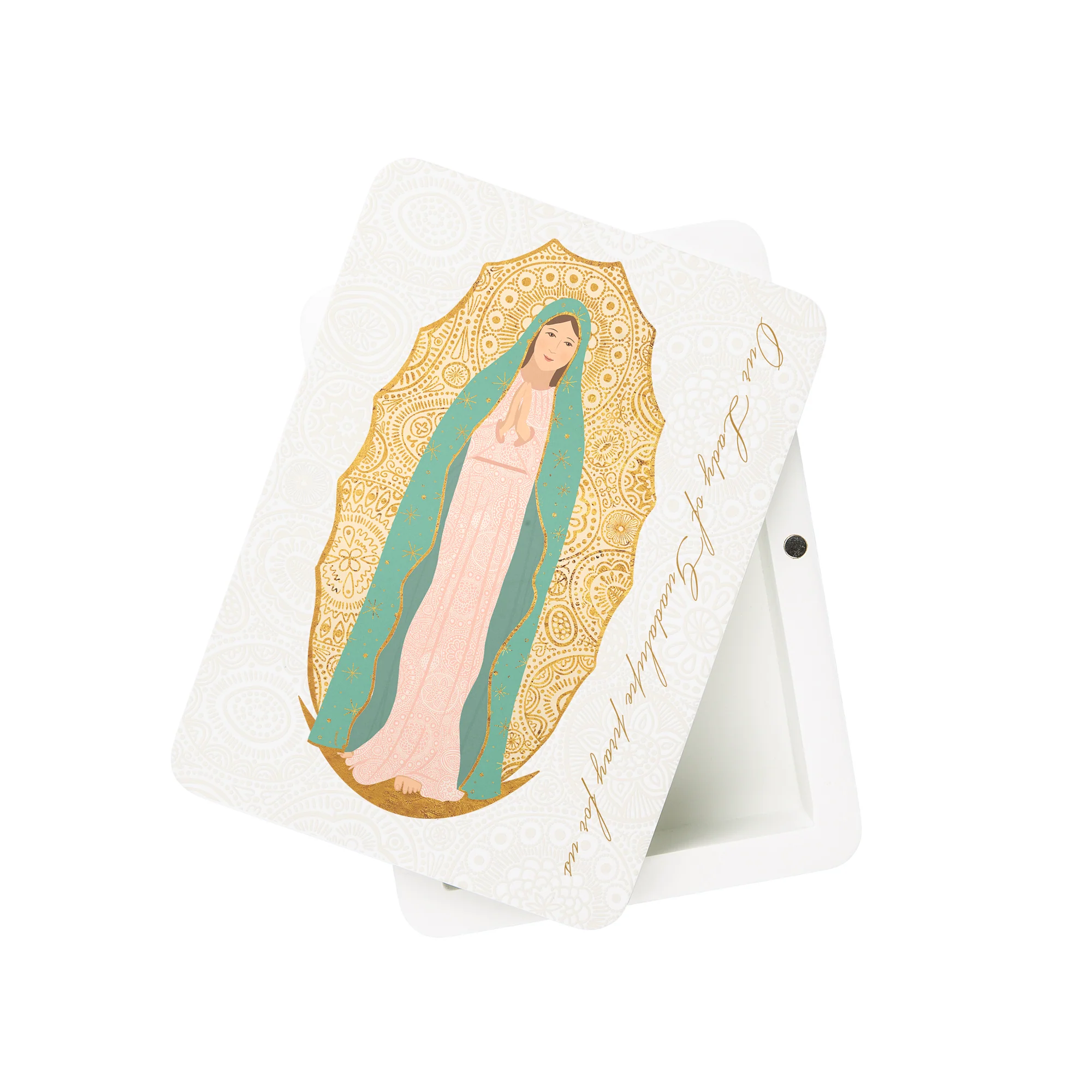 Our Lady of Guadalupe Toile Rosary Keepsake Box - Image 2
