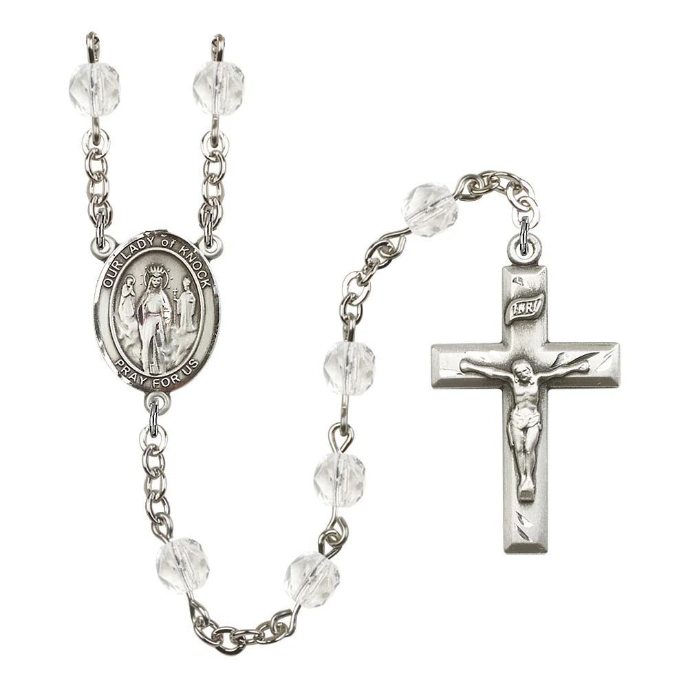 Our Lady Of Knock Crystal April Rosary 6mm