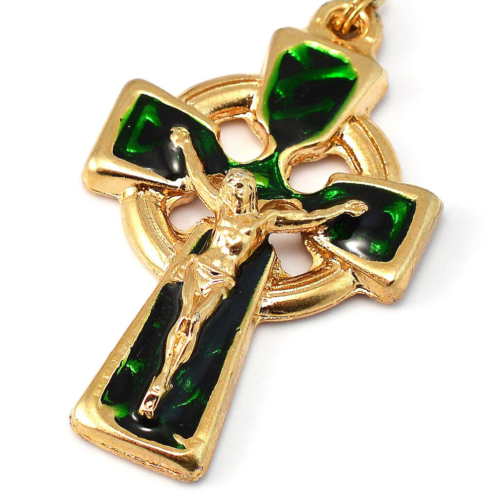Our Lady of Knock Emerald & Gold Rosary - Image 2