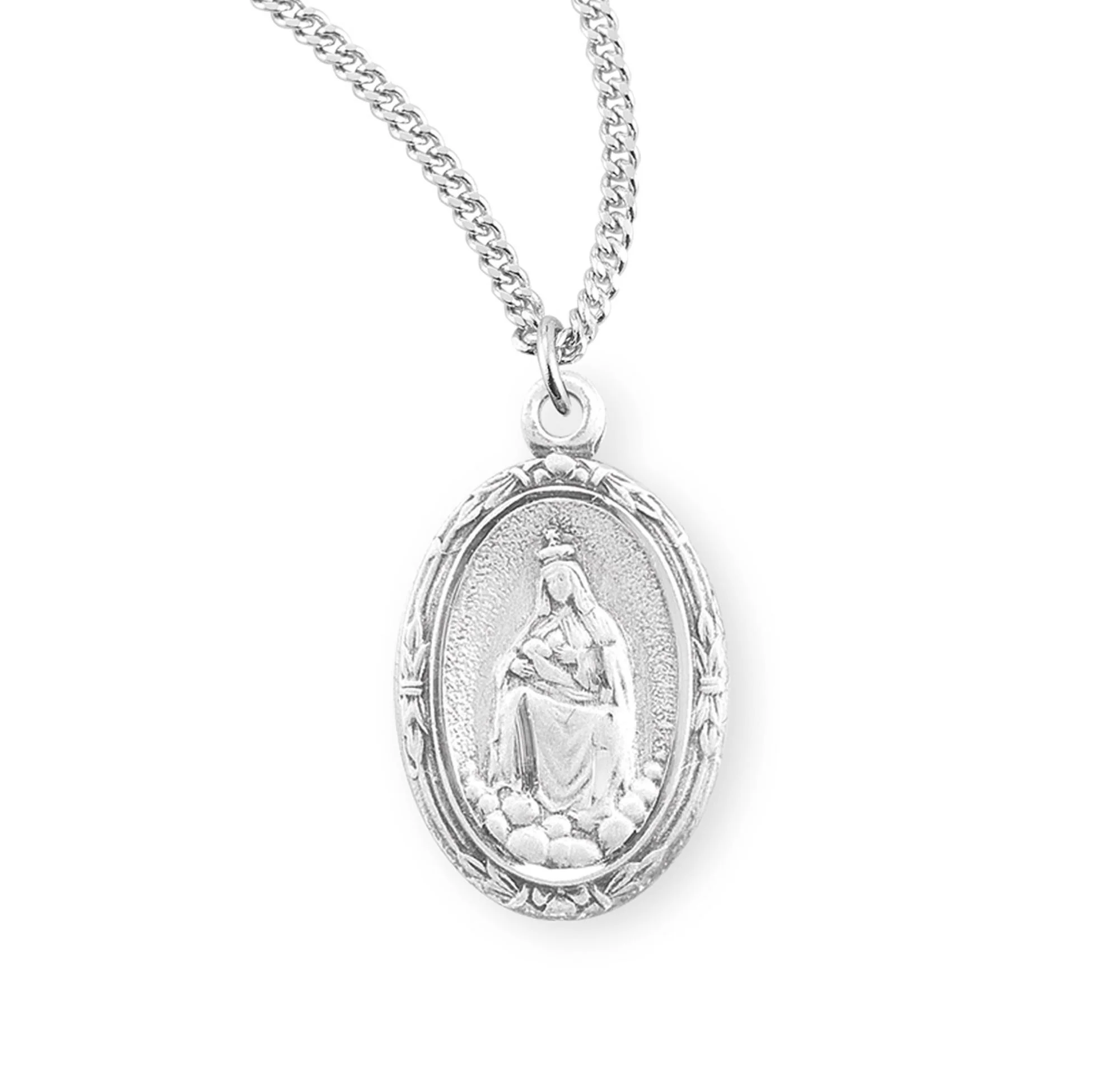Our Lady of La Leche Sterling Medal Necklace