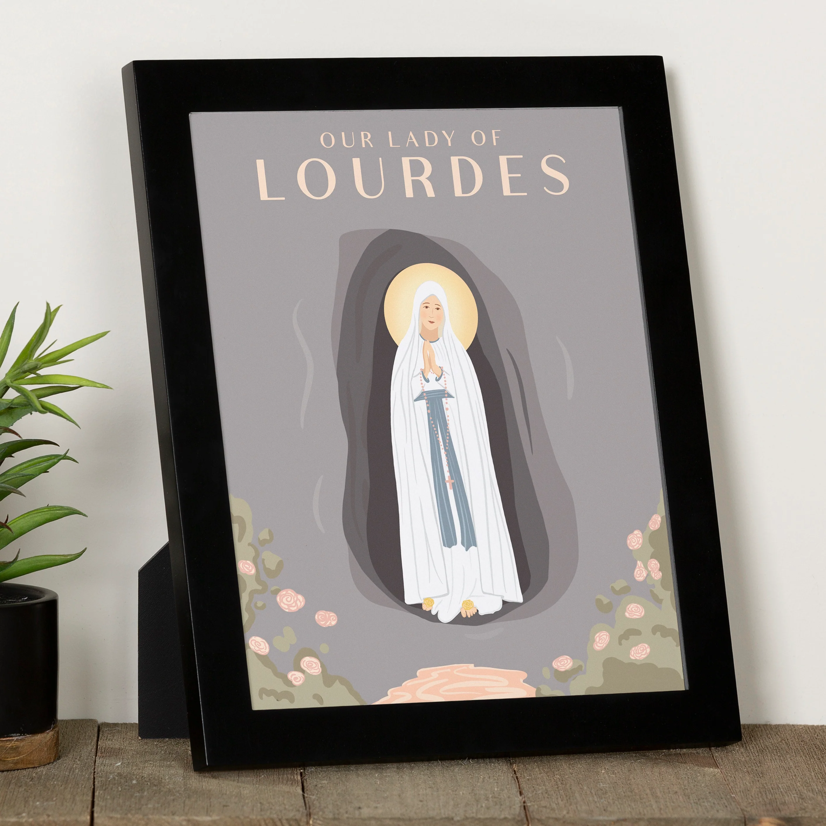 Our Lady of Lourdes Framed Travel Print - Image 2