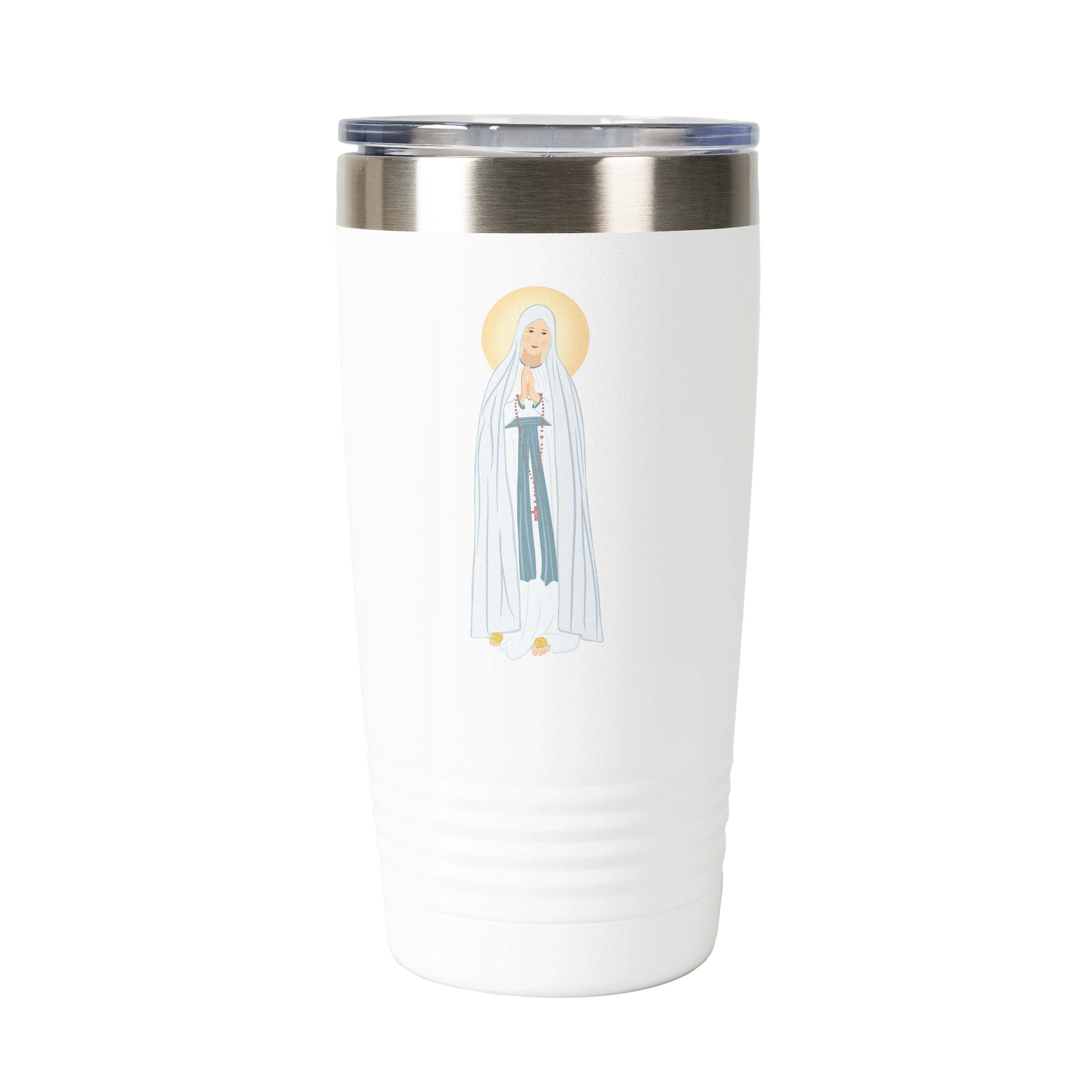 Our Lady of Lourdes Personalized 20 oz. White Tumbler - Image 2