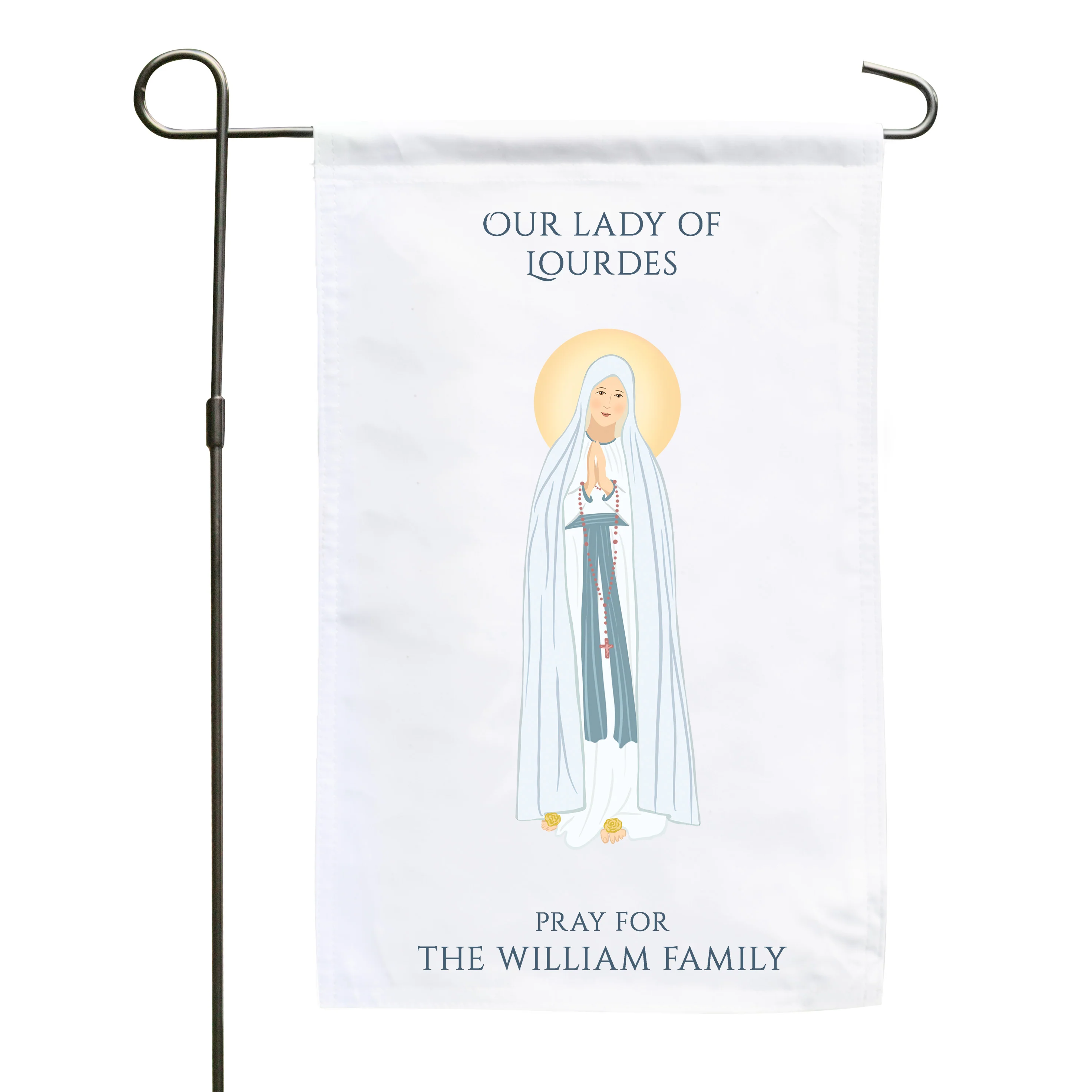Our Lady of Lourdes Personalized Garden Flag - Image 2
