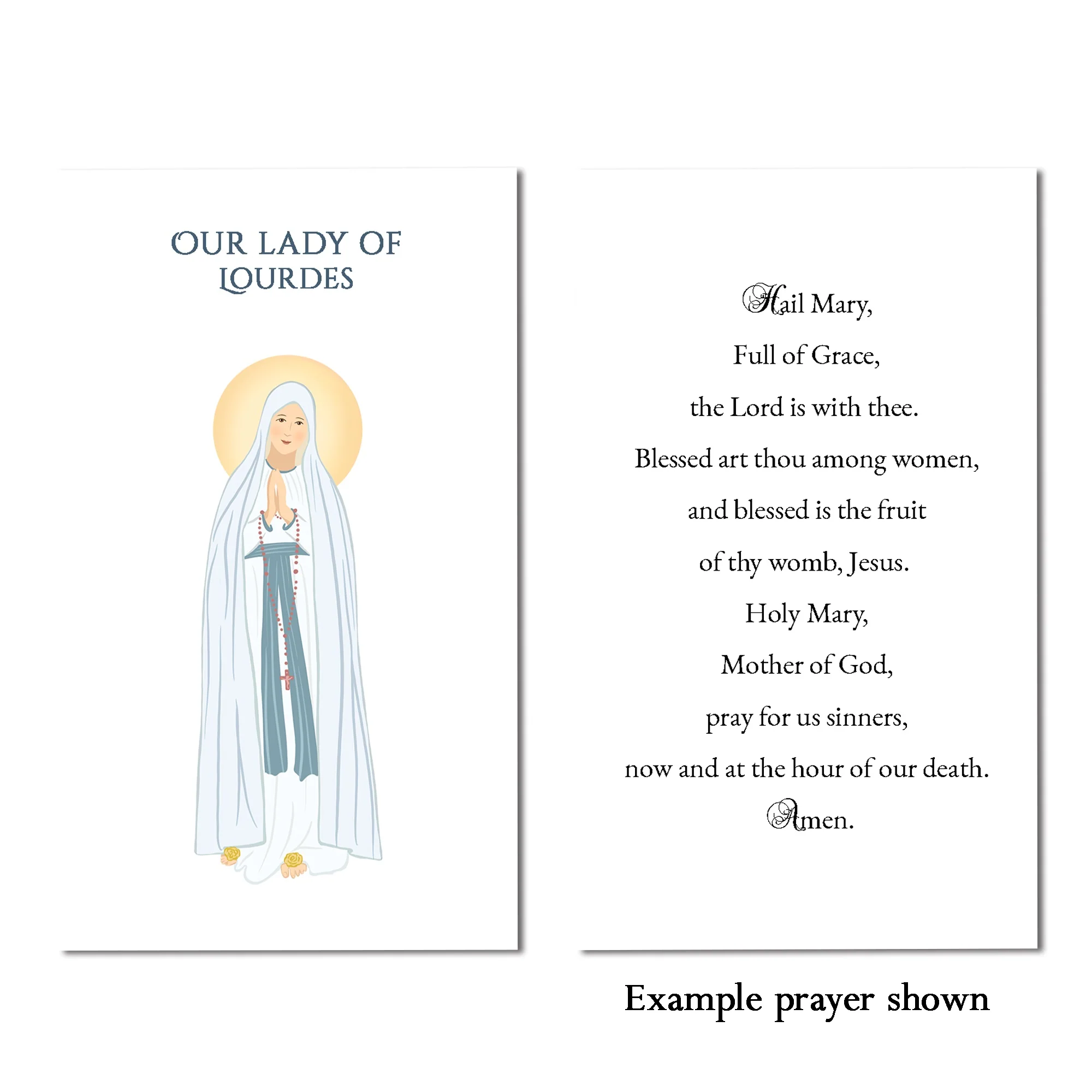 Our Lady of Lourdes Personalized Prayer Card - Image 2