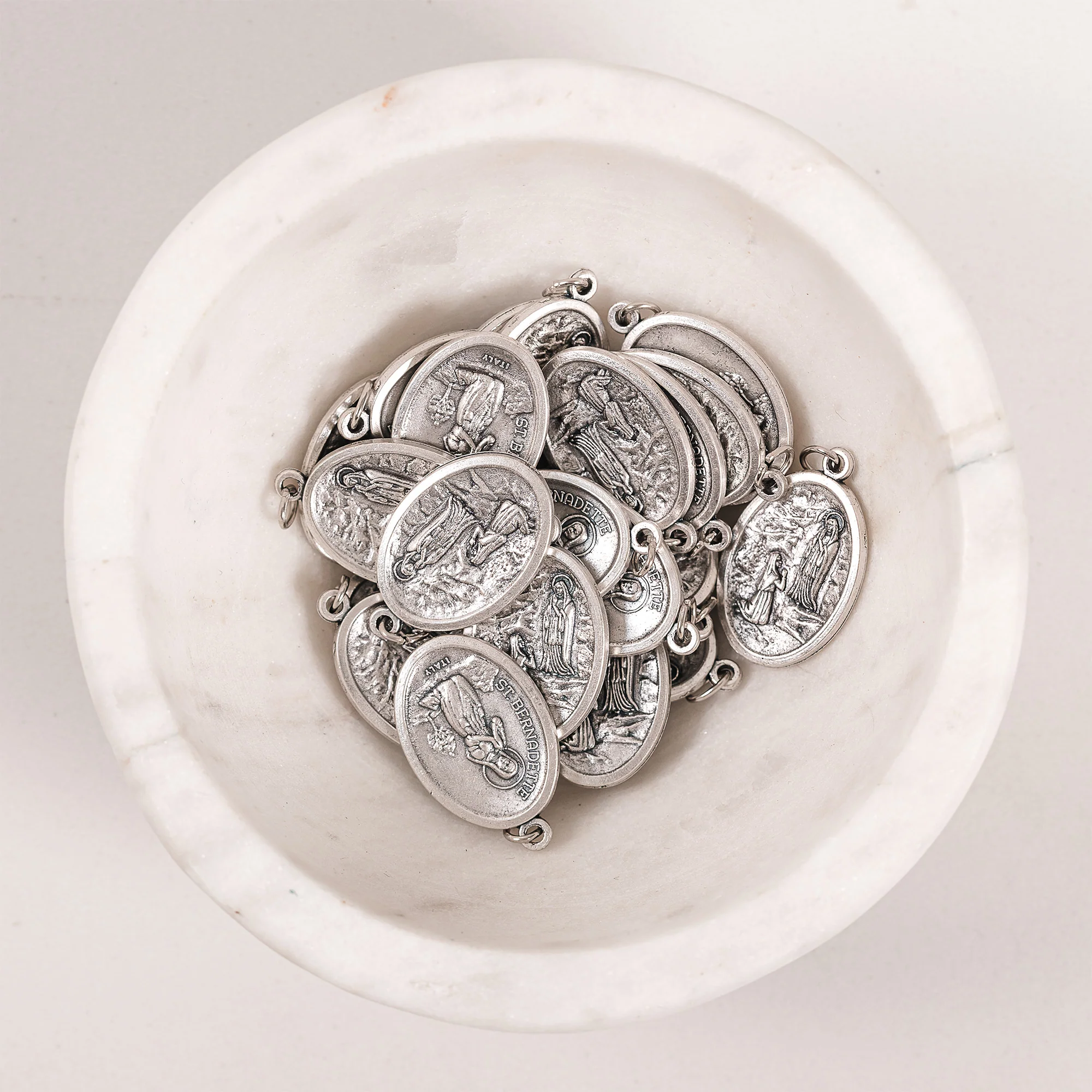 Our Lady of Lourdes & St. Bernadette Medals - Bulk Pack of 25 - Image 3