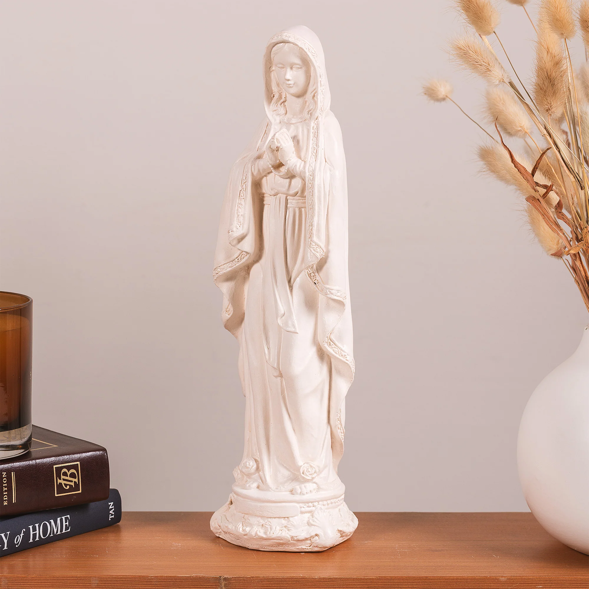 Our Lady of Lourdes Statue - White or Hand Painted - 12" - Image 2