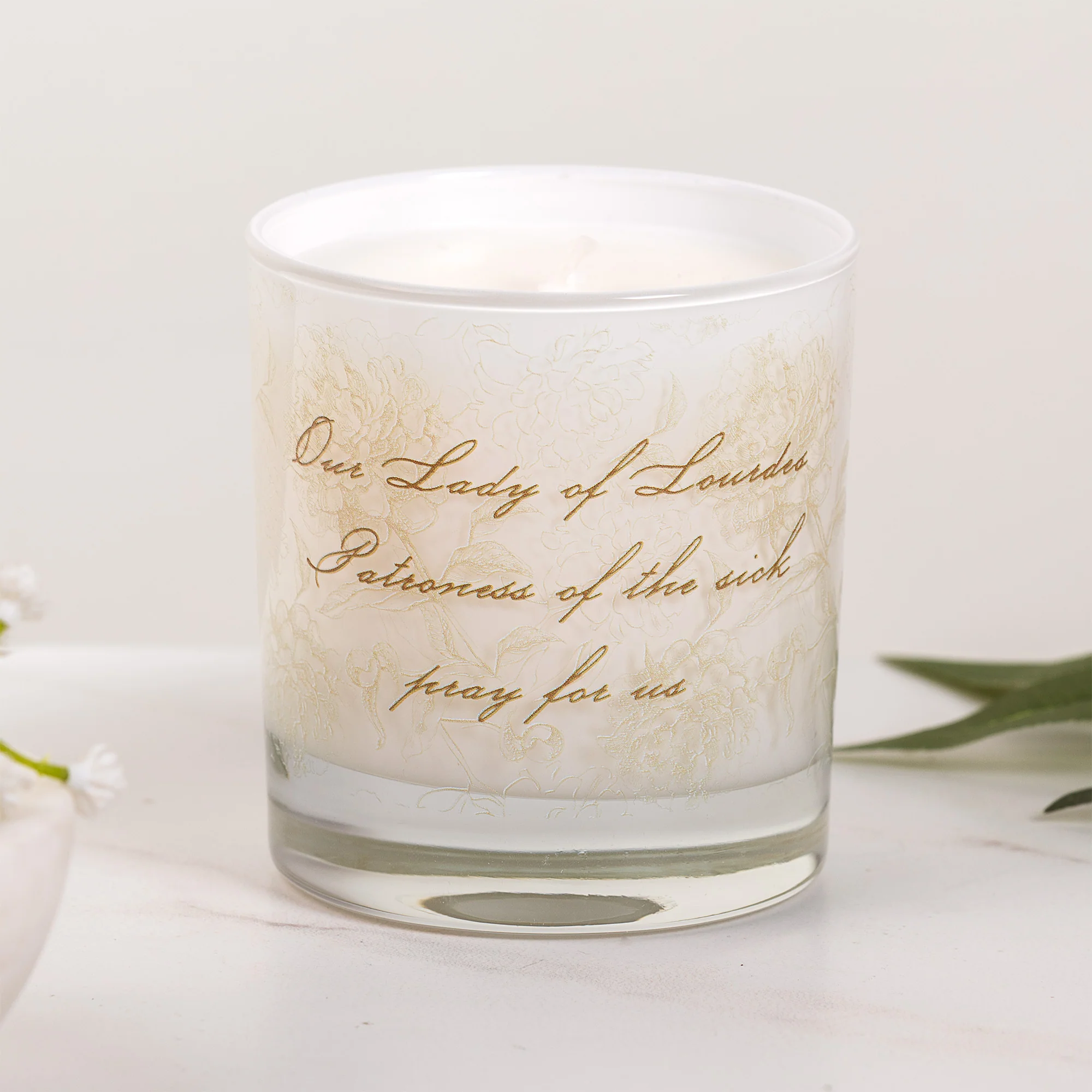 Our Lady of Lourdes Toile Candle - Image 2