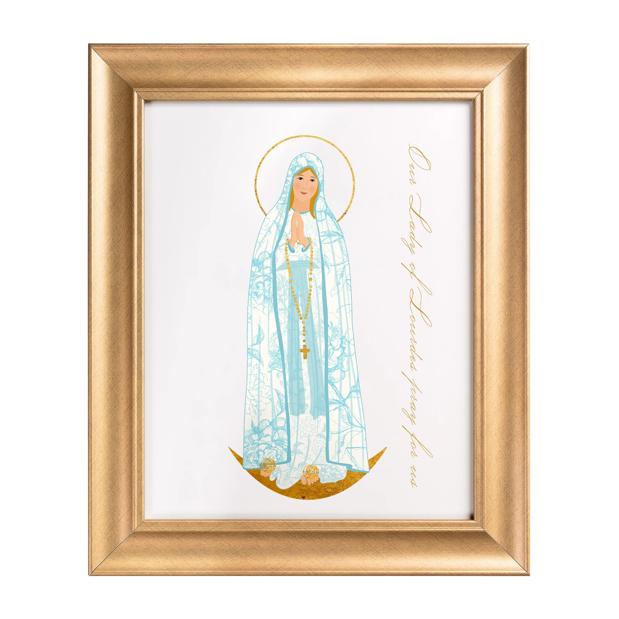 Our Lady of Lourdes Toile Framed Art Print - 11" x 14" - Image 2