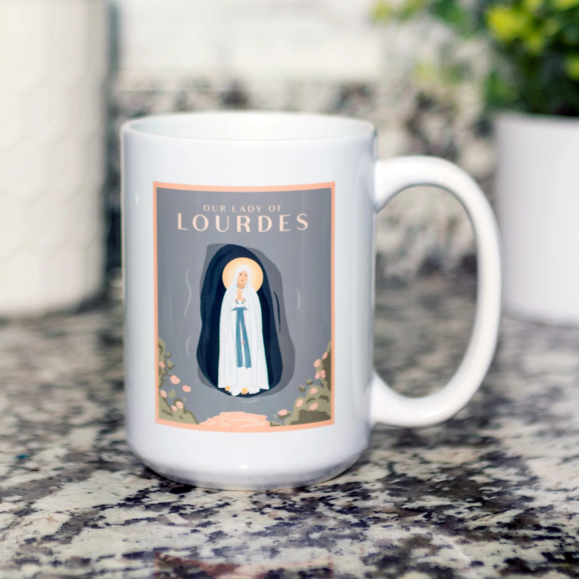 Our Lady of Lourdes Travel Print Mug