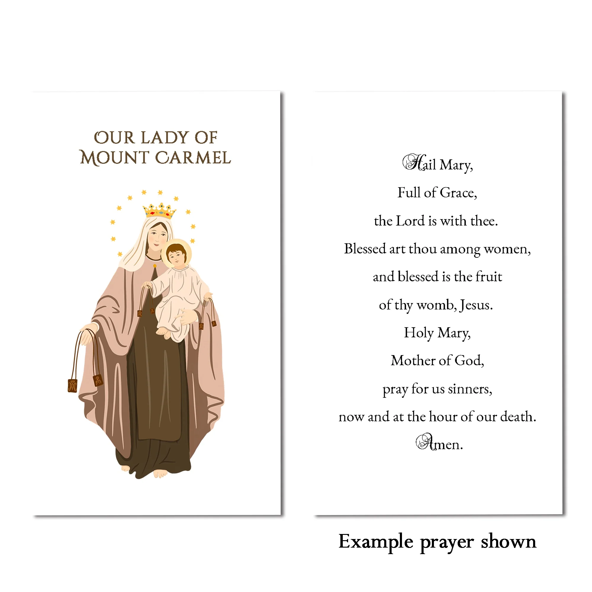 Our Lady of Mount Carmel Personalized Prayer Card - Image 2